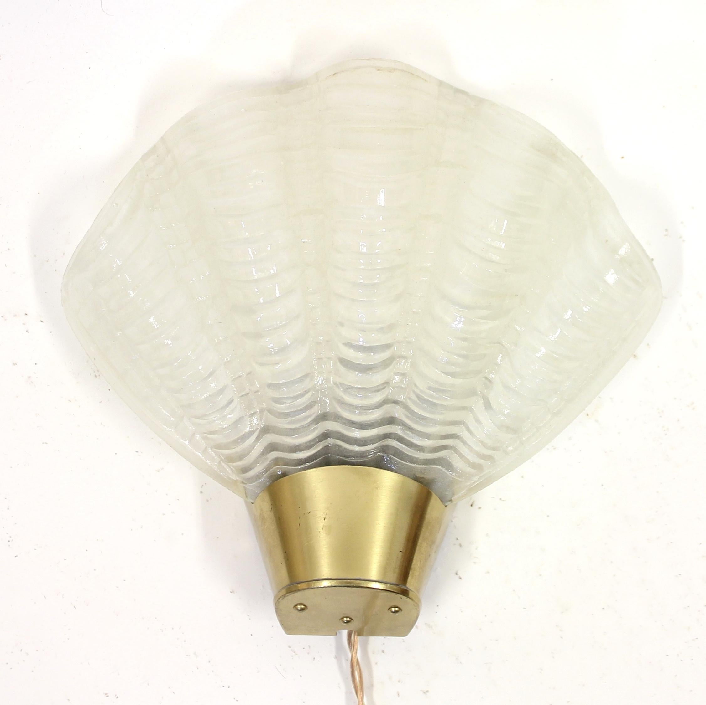 Scandinavian Modern ASEA, Shell Shaped Wall Light, 1950s