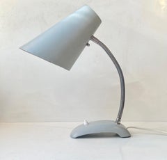ASEA Sweden Adjustable Grey Industrial Table Lamp, 1950s