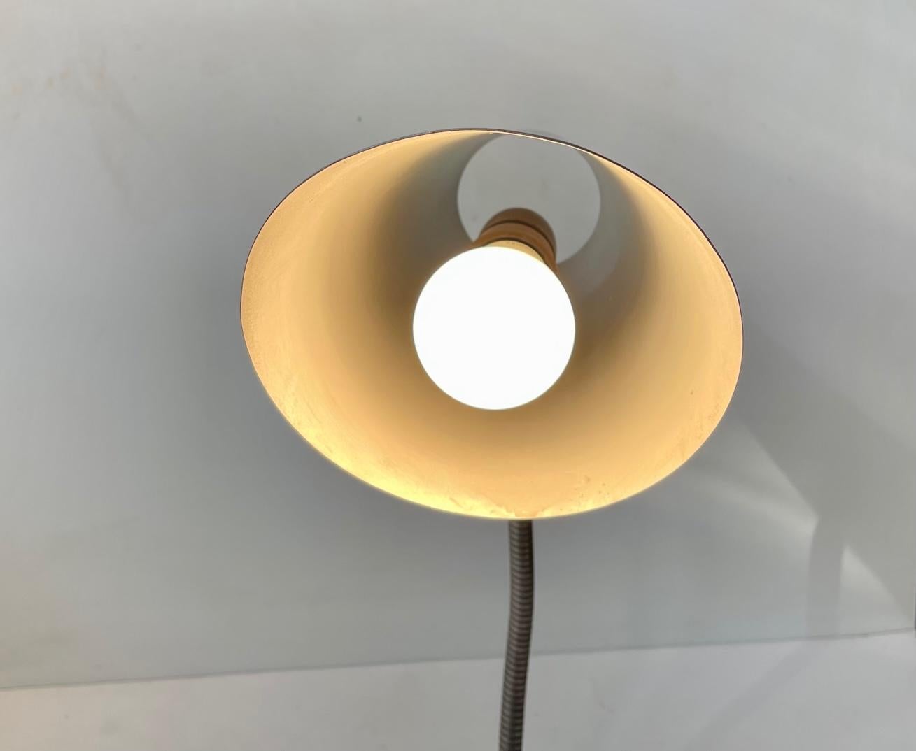 Swedish ASEA Sweden Adjustable Grey Industrial Table Lamp, 1950s For Sale