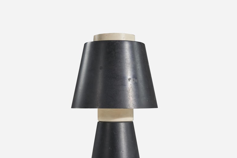 ASEA, Table Lamp, Black and White Metal, Sweden, 1950s For Sale at 1stDibs