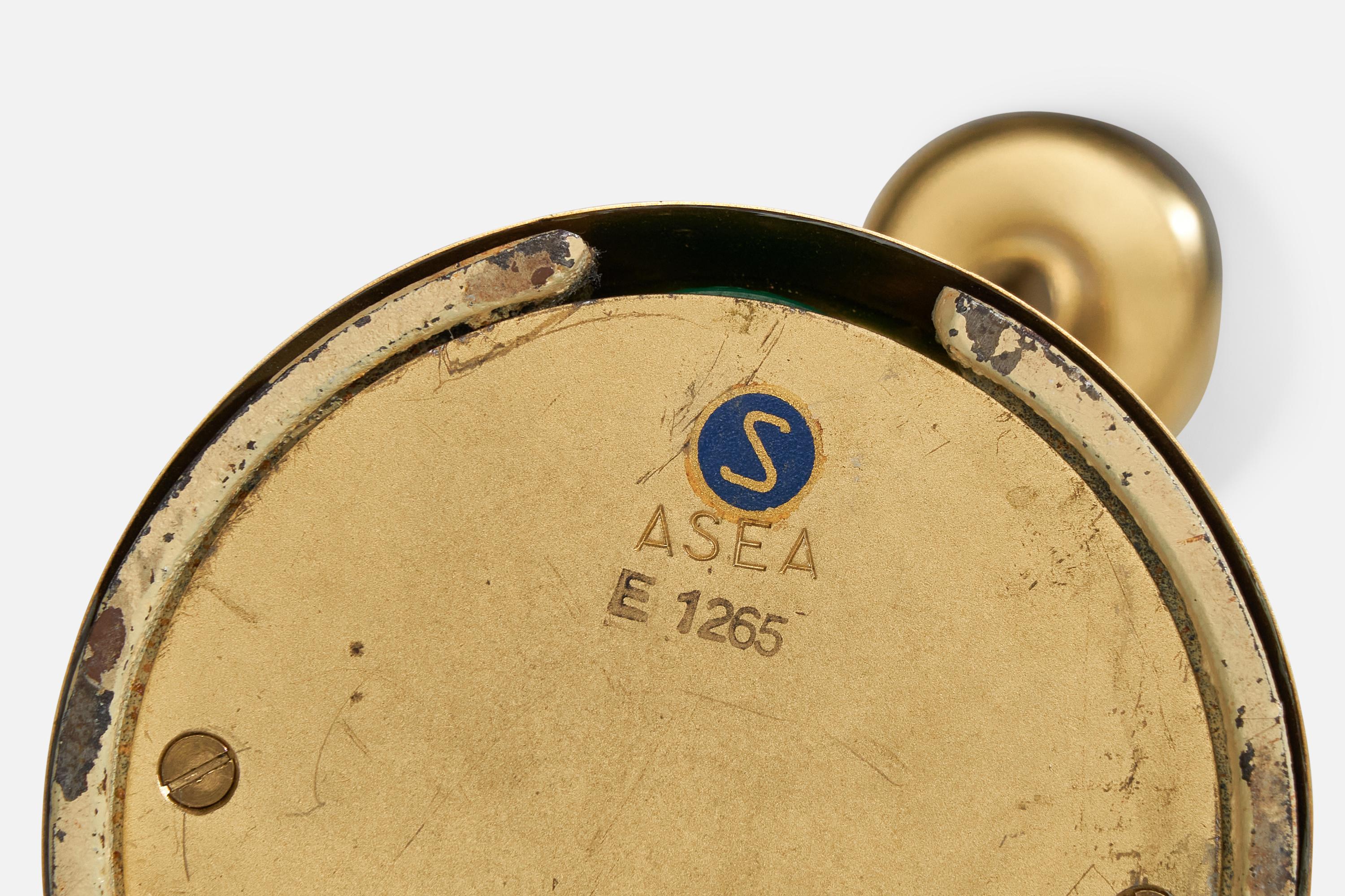 ASEA, Tischlampe, Messing, Stoff, Schweden, 1940er Jahre im Angebot 2