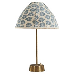 ASEA, Table Lamp, Brass, Fabric, Sweden, 1940s