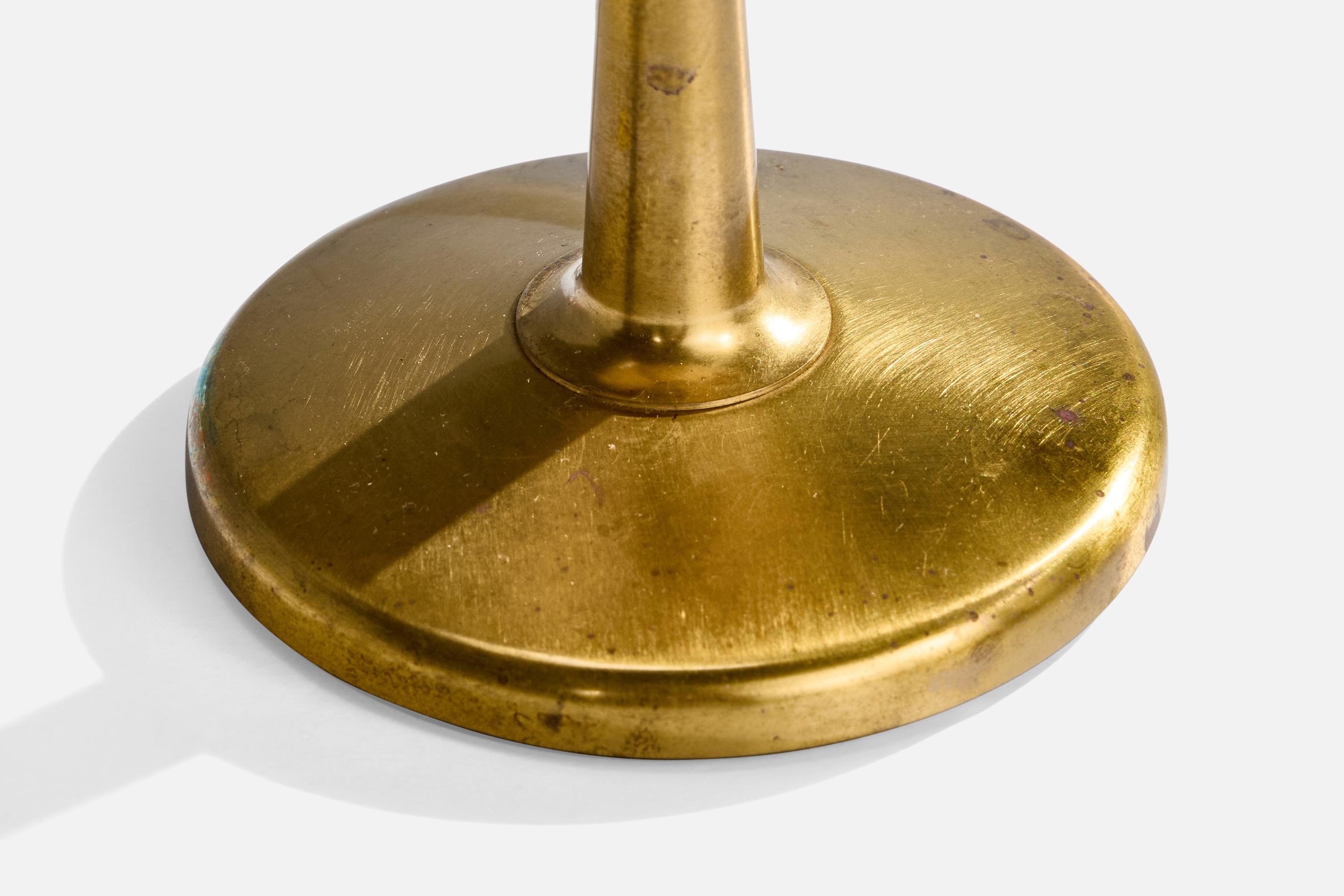 Mid-20th Century ASEA, Table Lamp, Brass, Glass, Sweden, 1950s For Sale