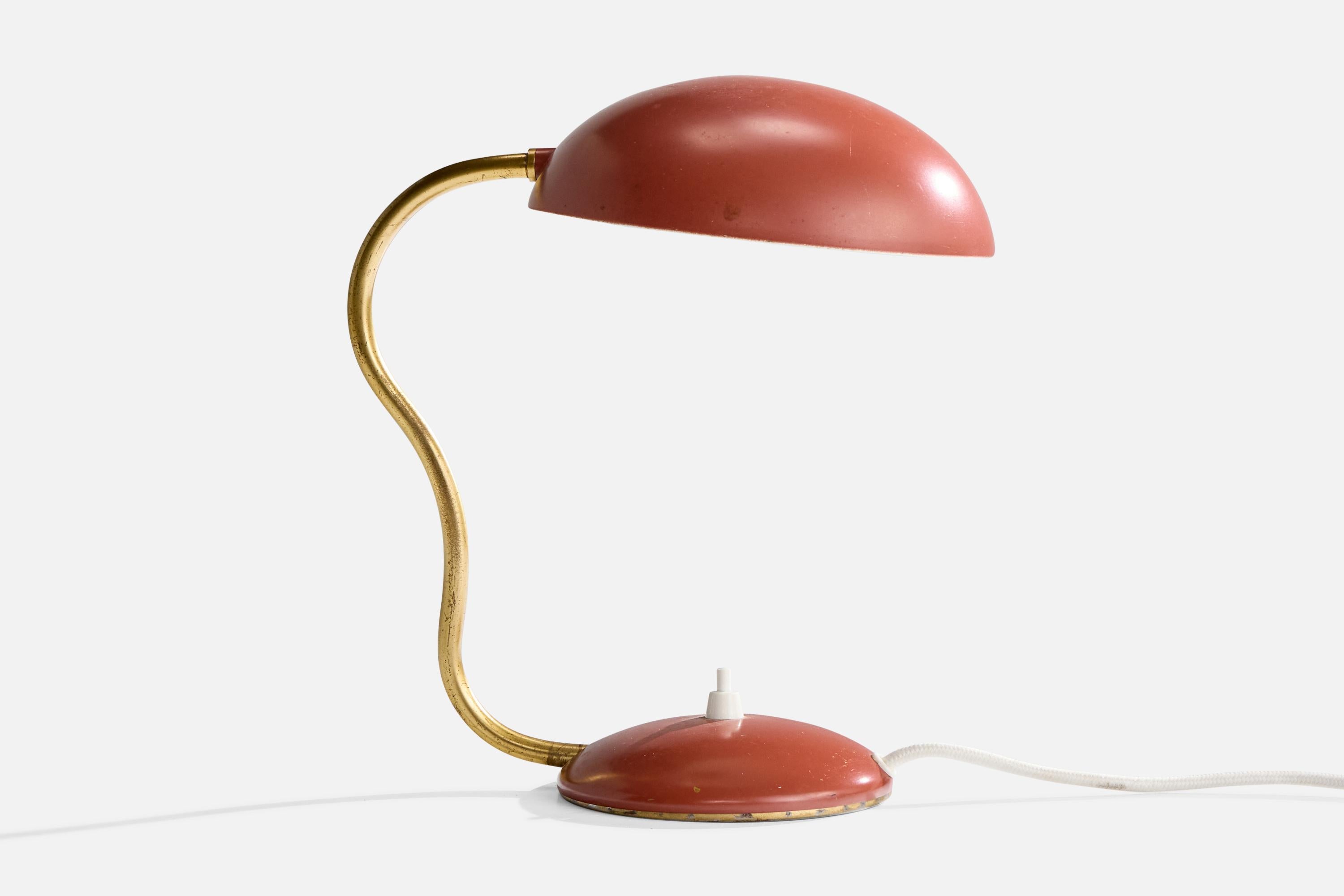 ASEA, Tischlampe, Messing, Metall, Schweden, 1950er Jahre (Moderne der Mitte des Jahrhunderts) im Angebot