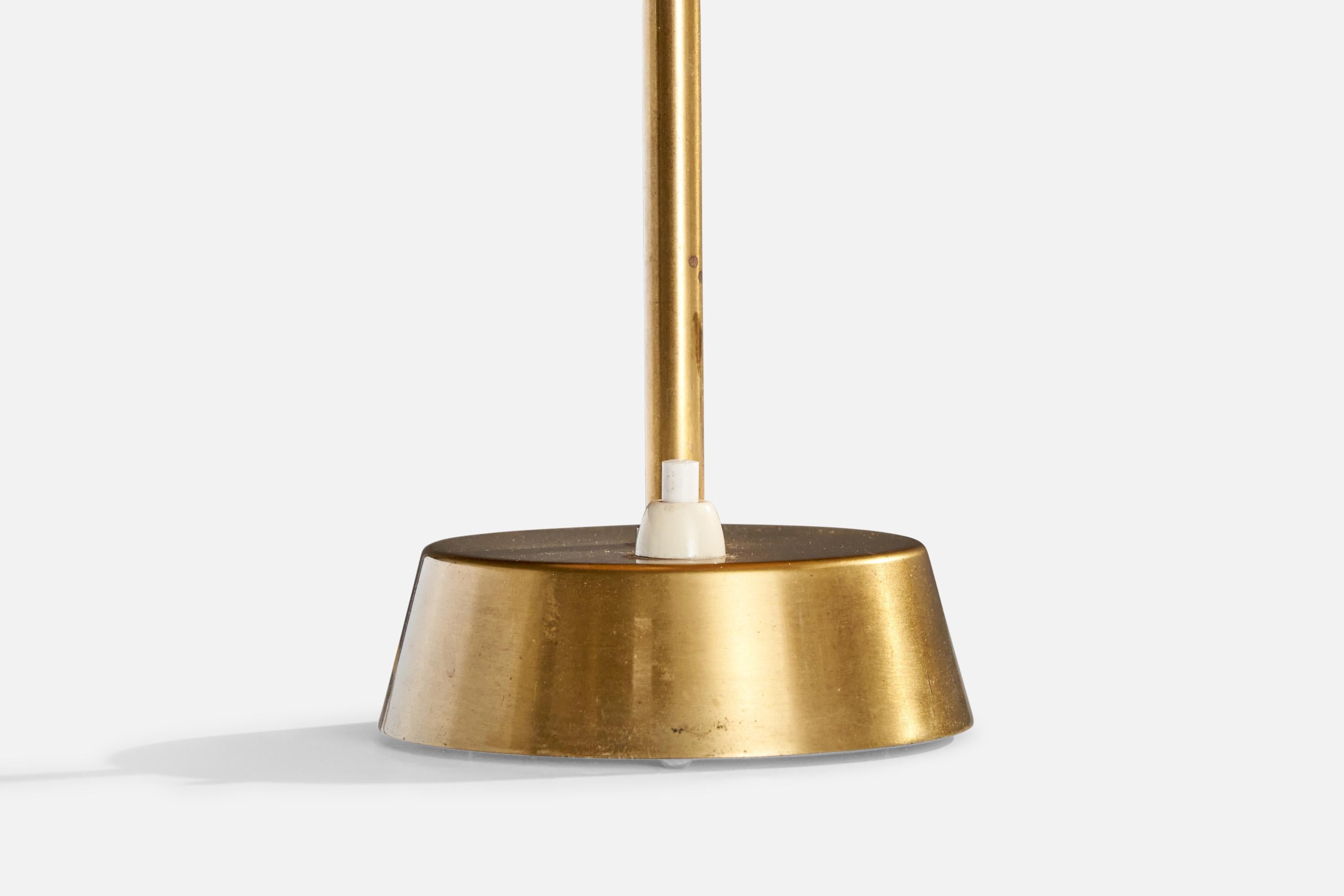 Laiton ASEA, lampes de table, laiton, papier, Suède, années 1950 en vente
