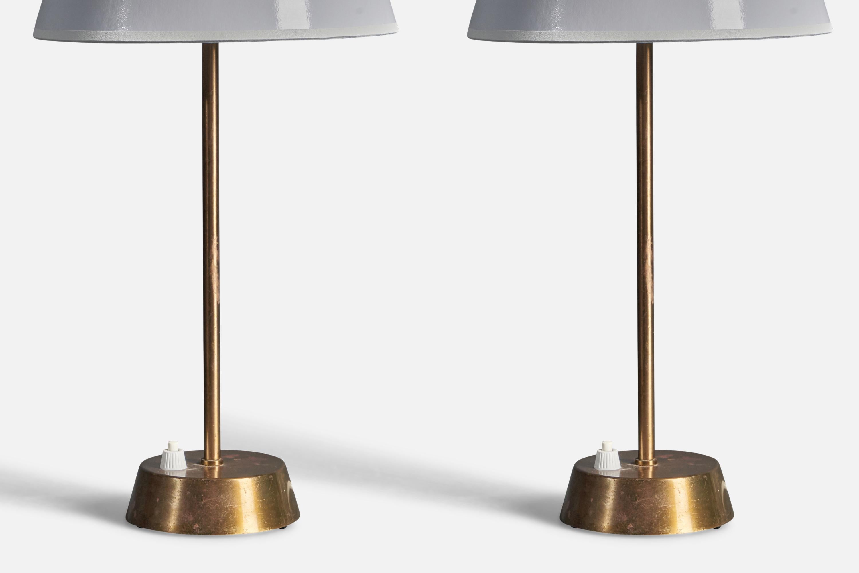 Mid-Century Modern ASEA, Table Lamps, Brass, Sweden 1950s For Sale