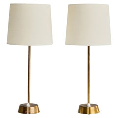 ASEA, lampes de table, laiton, Suède, années 1950