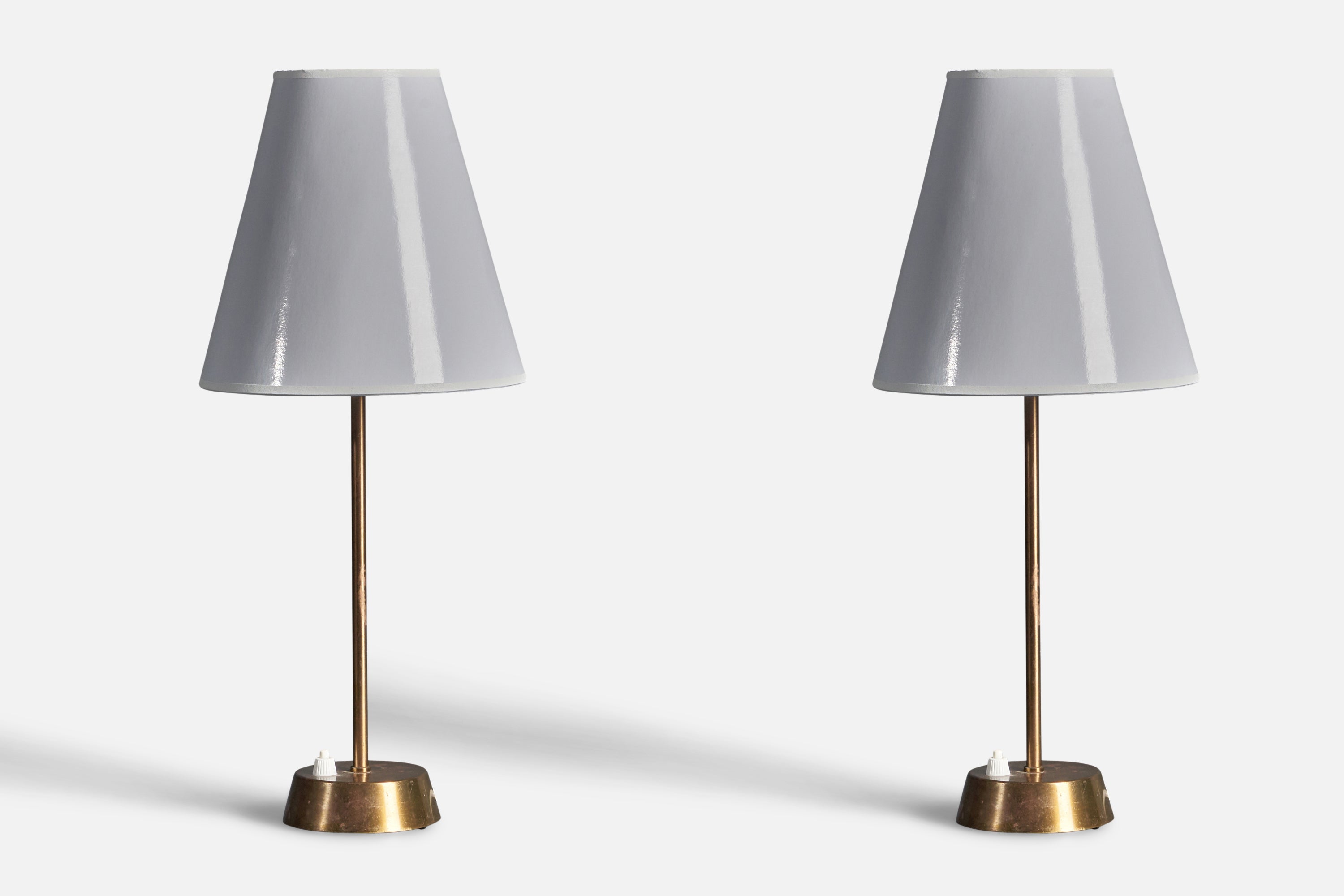 ASEA, Table Lamps, Brass, Sweden 1950s For Sale