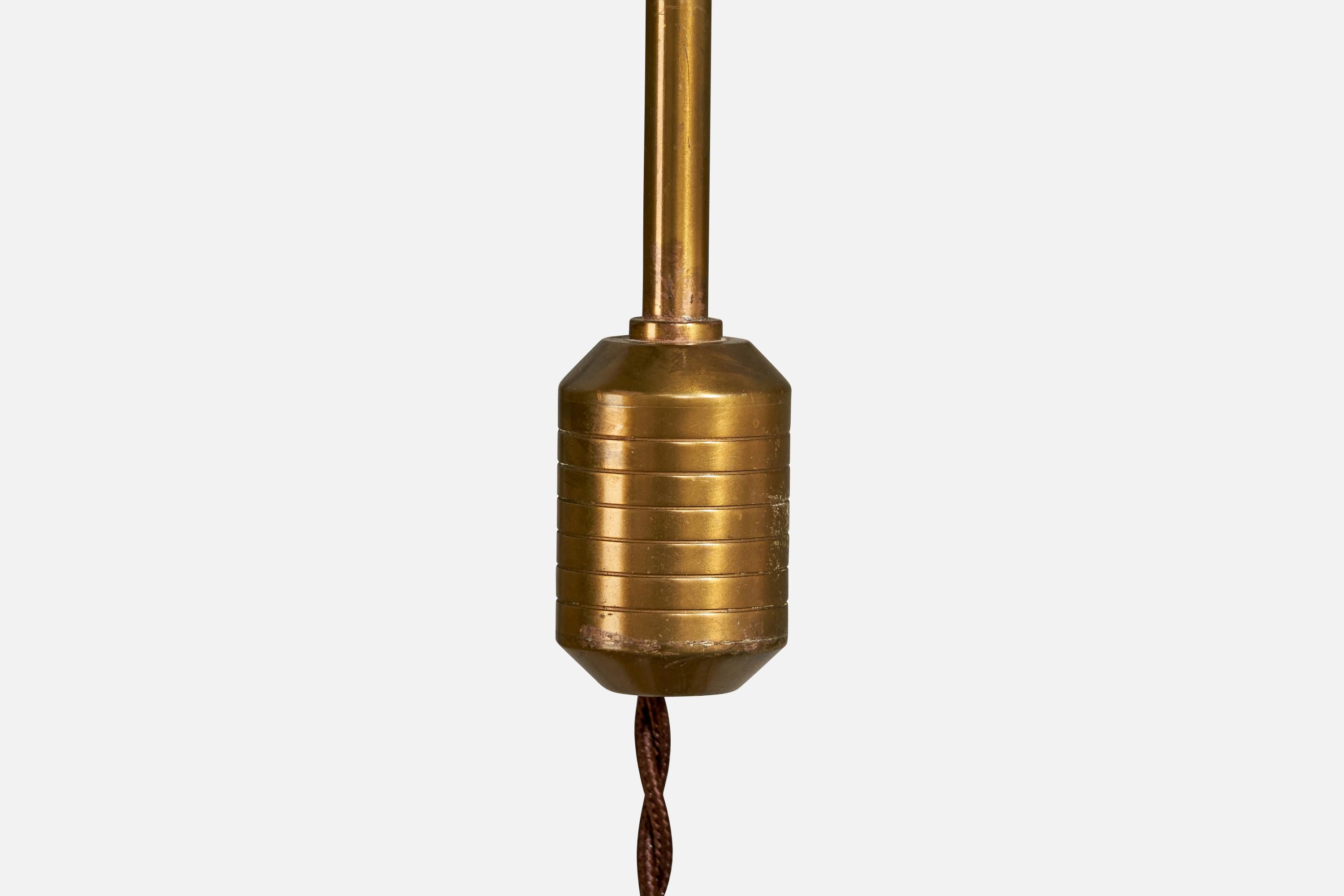 ASEA, Wall Light, Brass, Fabric, Sweden, 1940s For Sale 3