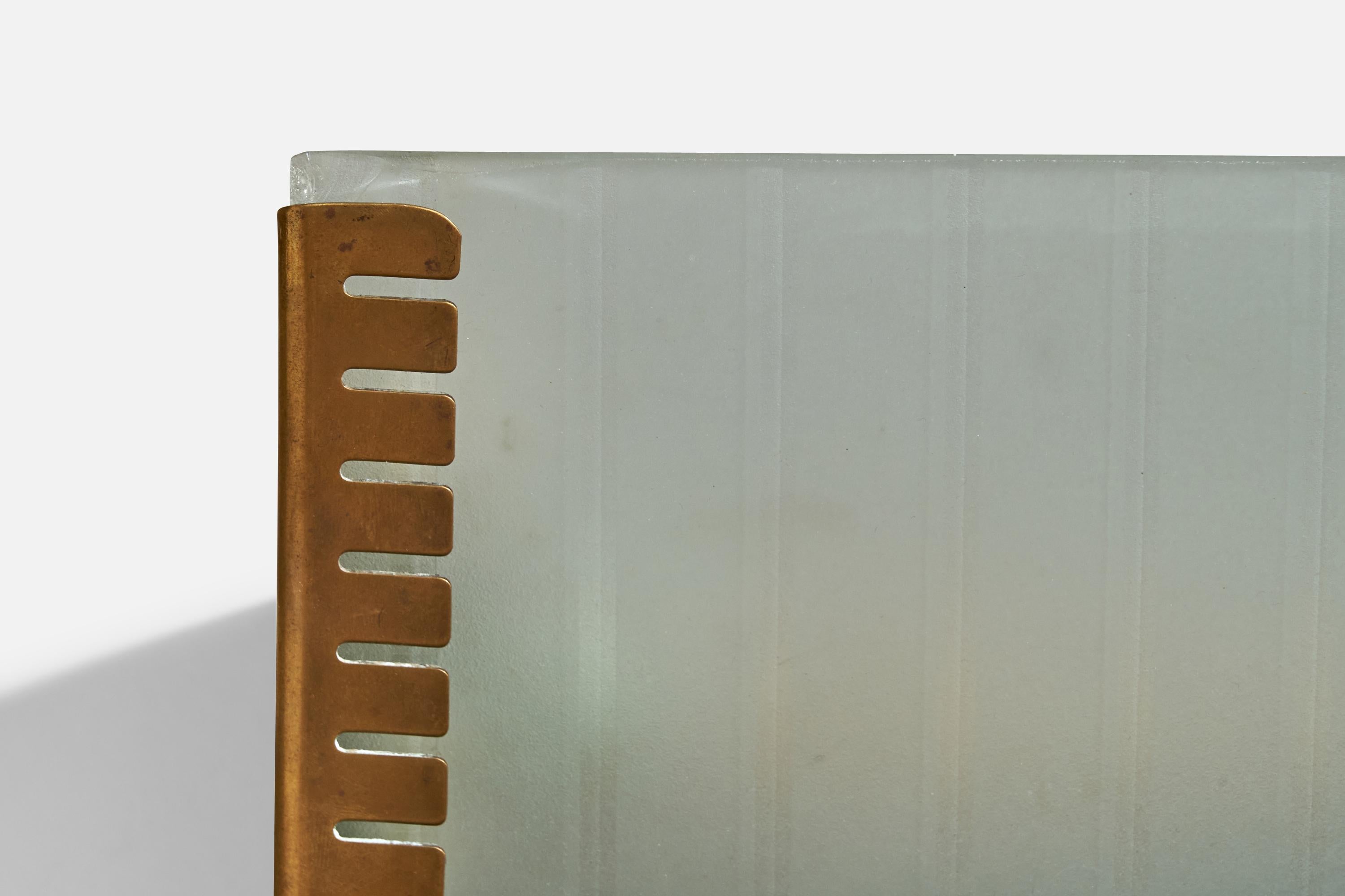 Mid-20th Century ASEA, Wall Light, Brass, Glass, Sweden, 1940s For Sale