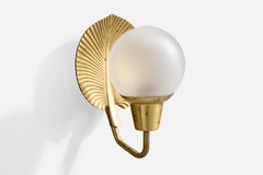 ASEA, Aplique, Latón, Cristal, Suecia, Años 1950