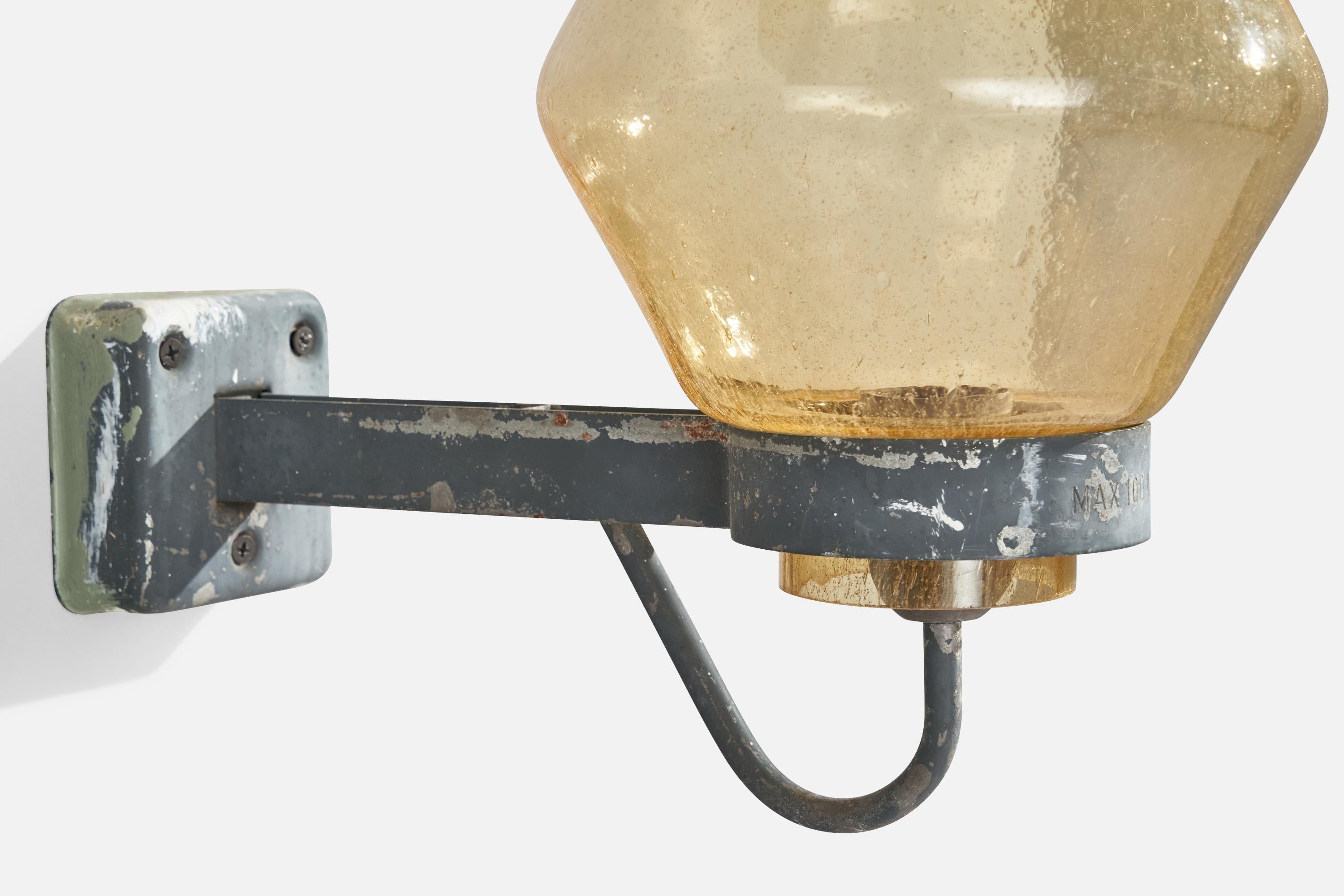 ASEA, Wall Light, Metal, Glass, Sweden, 1940s 2