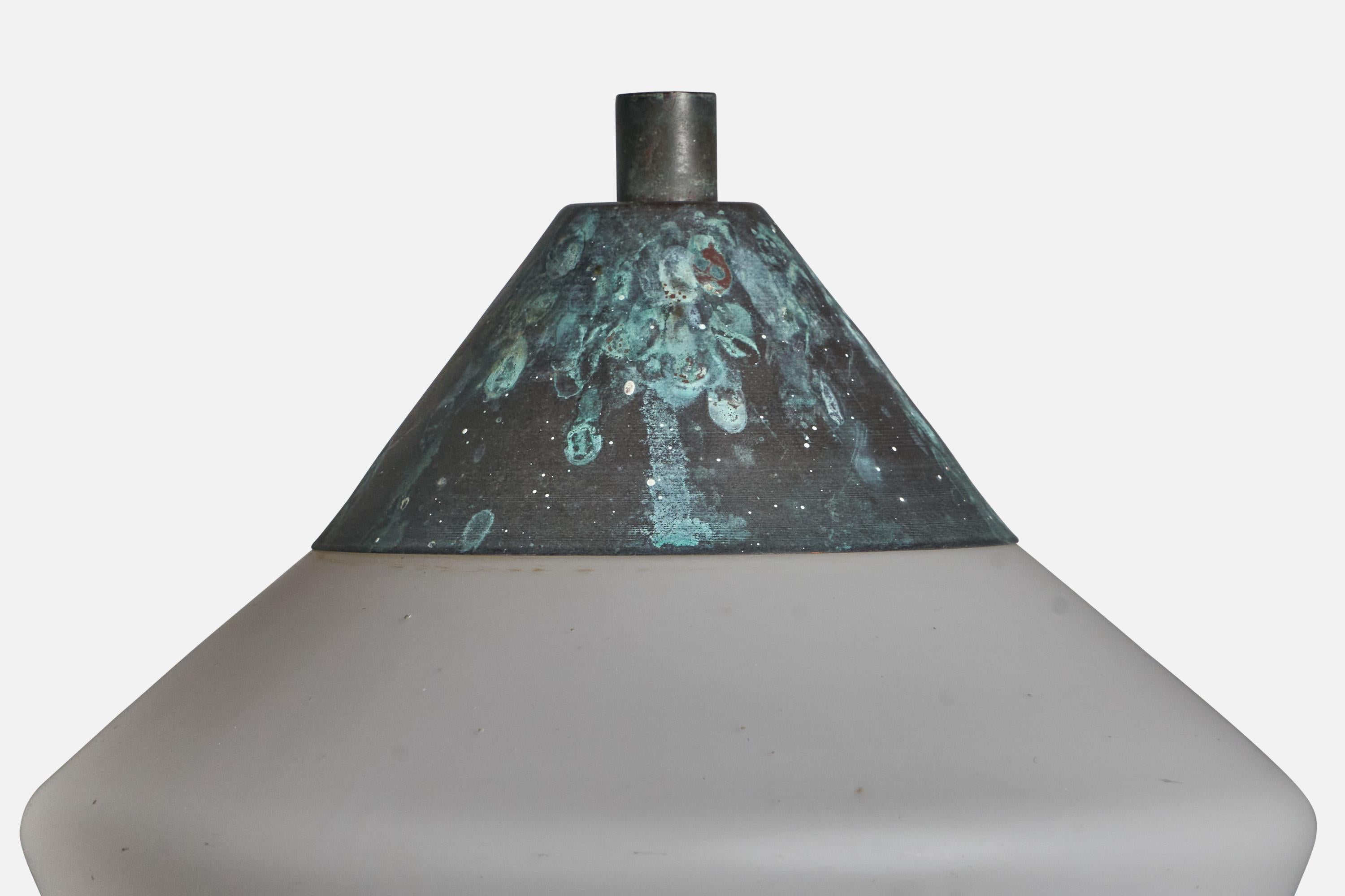 Mid-20th Century ASEA, Wall Lights, Copper, Glass, Sweden, 1940s