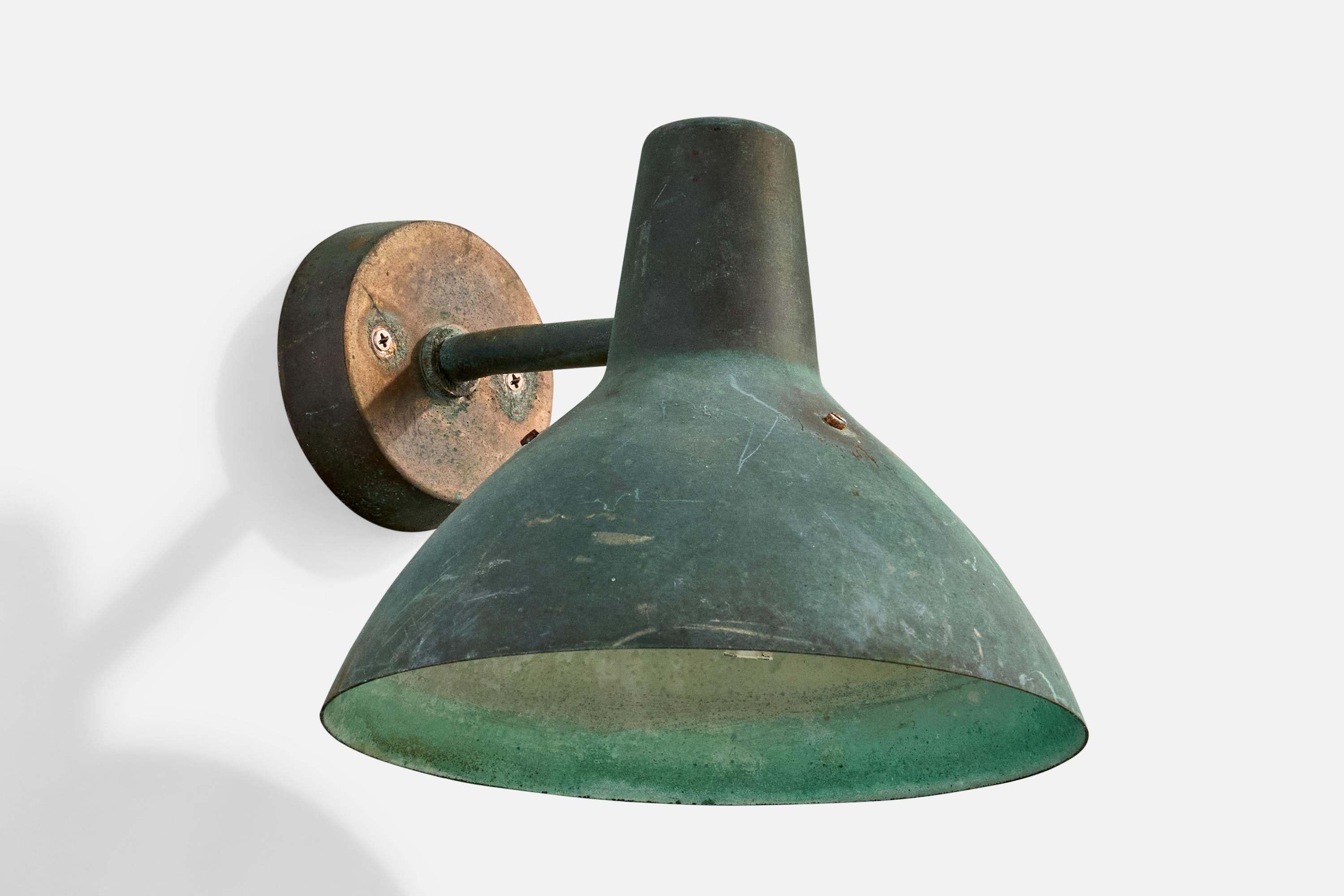 Swedish ASEA, Wall Lights, Copper, Sweden, 1940s For Sale