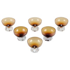 Åseda Glasbruk. Sechs Cocktailgläser/Dessertschalen aus mundgeblasenem Kunstglas