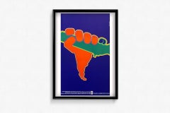 70s OSPAAAL original poster by Asela M. Perez solidarity with Latin America