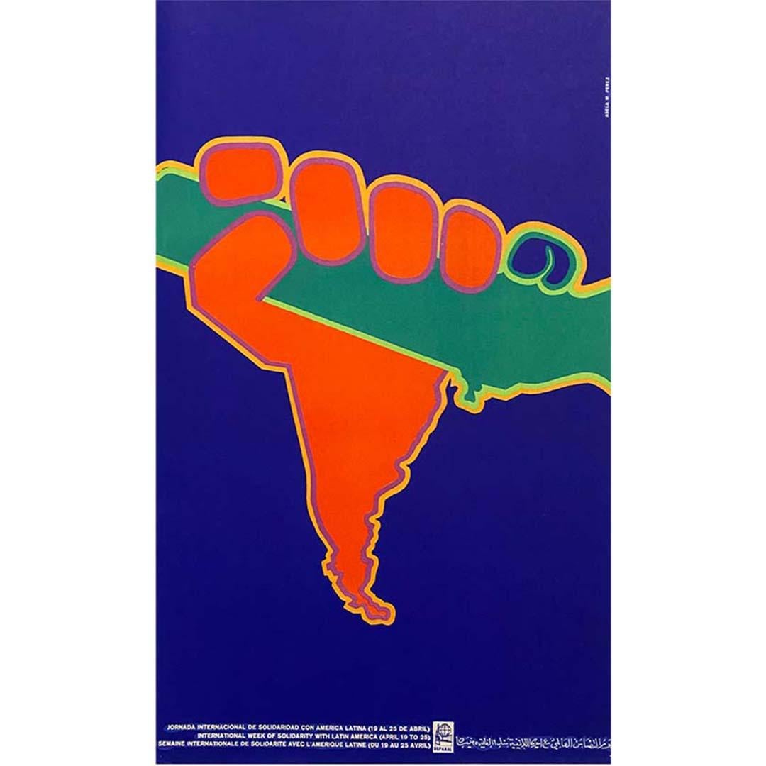 70er Jahre OSPAAAL Originalplakat von Asela M. Perez Solidarität mit Lateinamerika im Angebot 2
