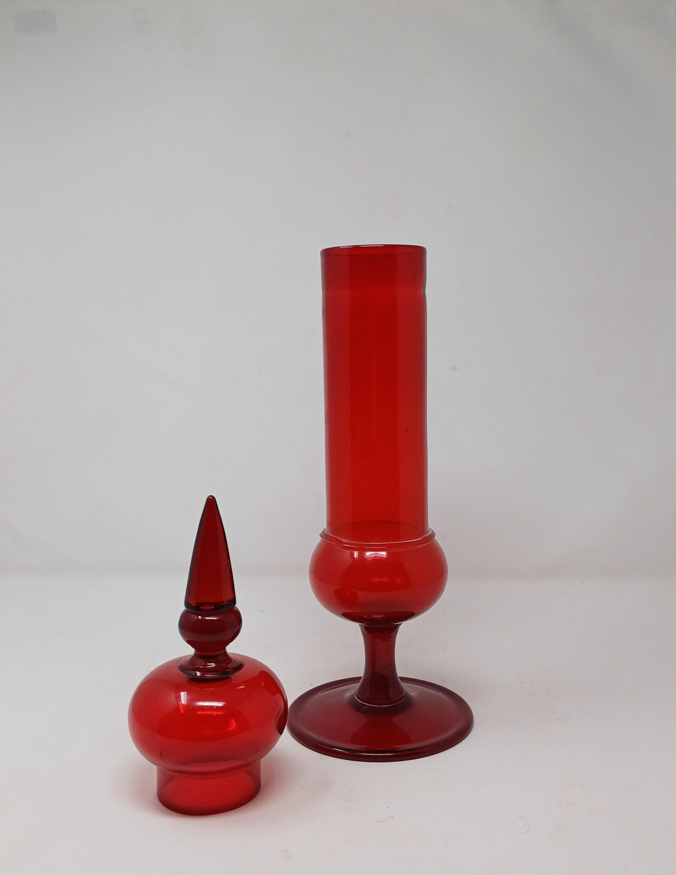 Fait main Ensemble de trois pots conçu par Paolo Venini pour Venini, 1959. en vente