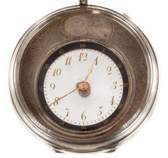 AS&F Silver Mysterieuse Pocket Watch with Transparent Dial and Silver Chain