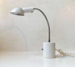 Asger B. C. White Danish Minimalist Architects Desk or Table Lamp, 1980s