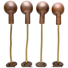 Asger Bay Christiansen, "BC 1", a Set of Four Table or Wall Lamps in Copper