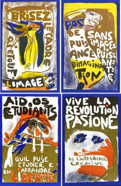 Asger Jorn, Untitled (Revolution poster), 3rd edition, serie of 4 posters
