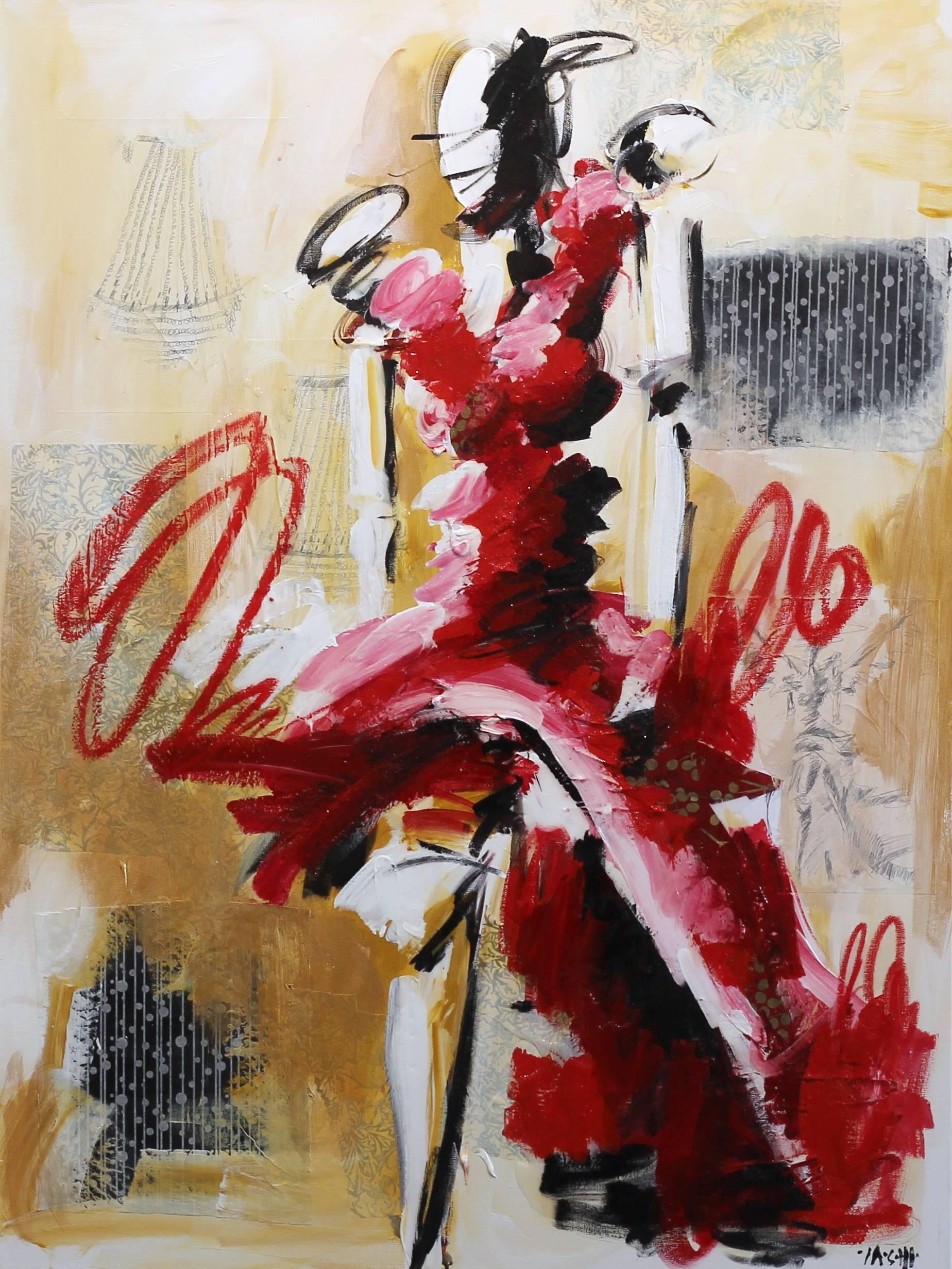 Lady in Red - Mixed Media Art by Ash Almonte