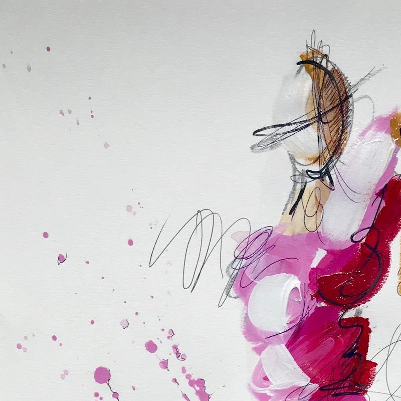 Pink Dress - Contemporary Mixed Media Art by Ash Almonte