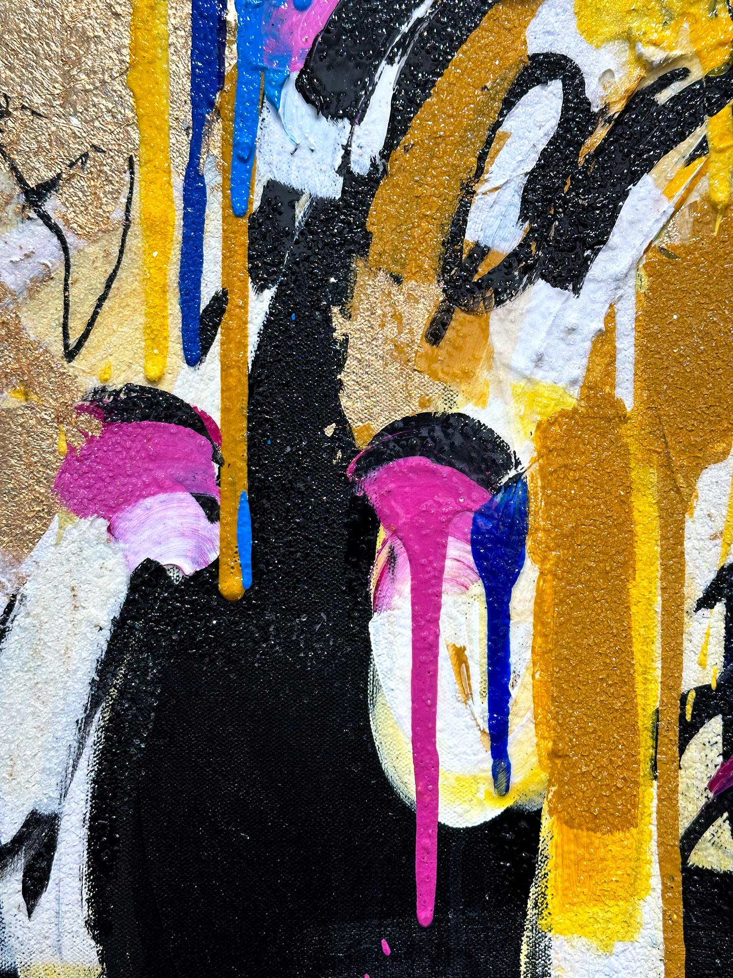 « Look at the Stars, Look at How They Shine for You », peinture de papillons sur toile en vente 5