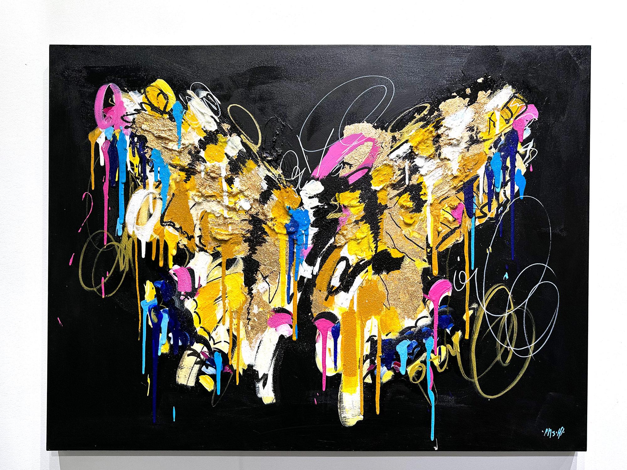 « Look at the Stars, Look at How They Shine for You », peinture de papillons sur toile en vente 13