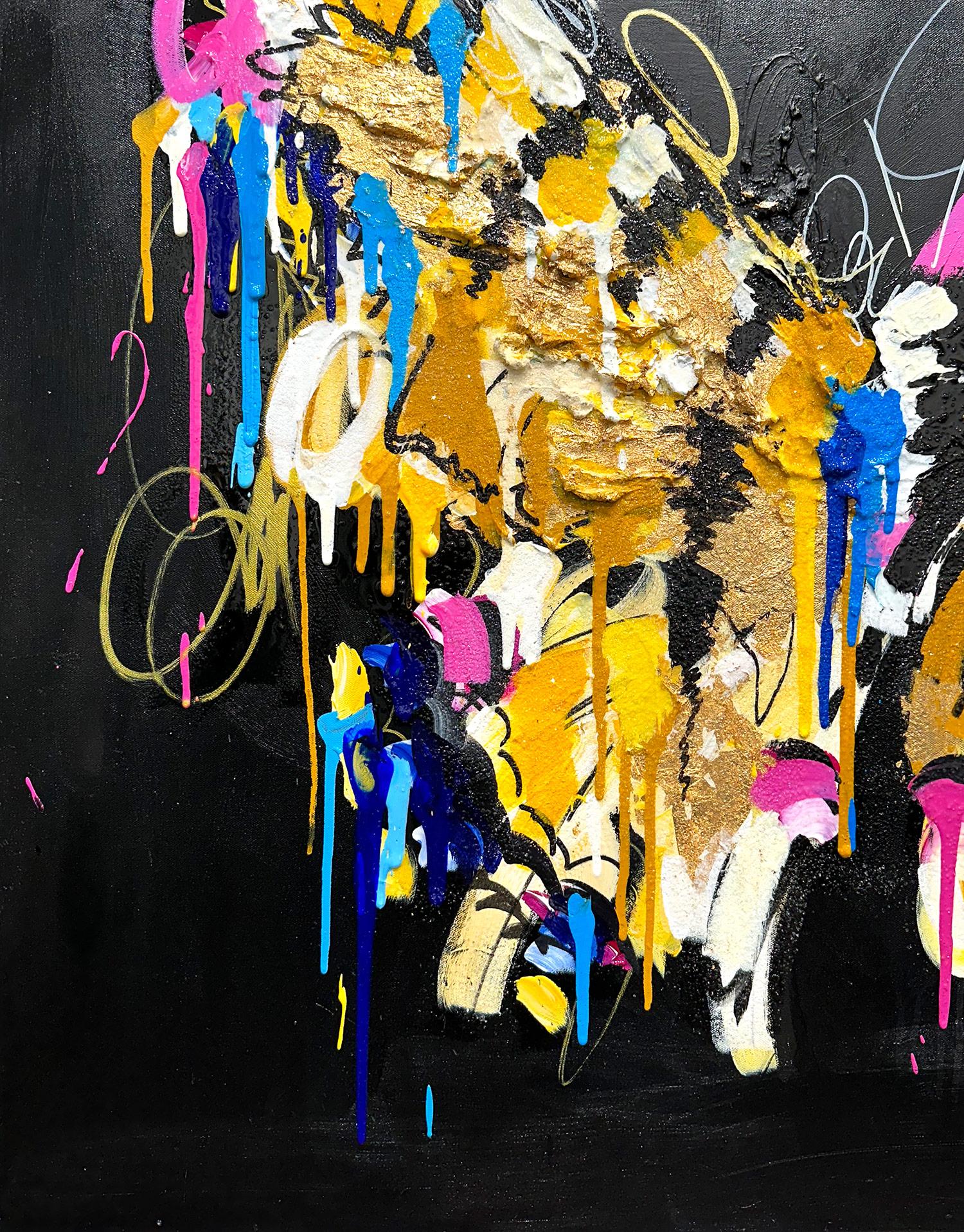« Look at the Stars, Look at How They Shine for You », peinture de papillons sur toile en vente 1