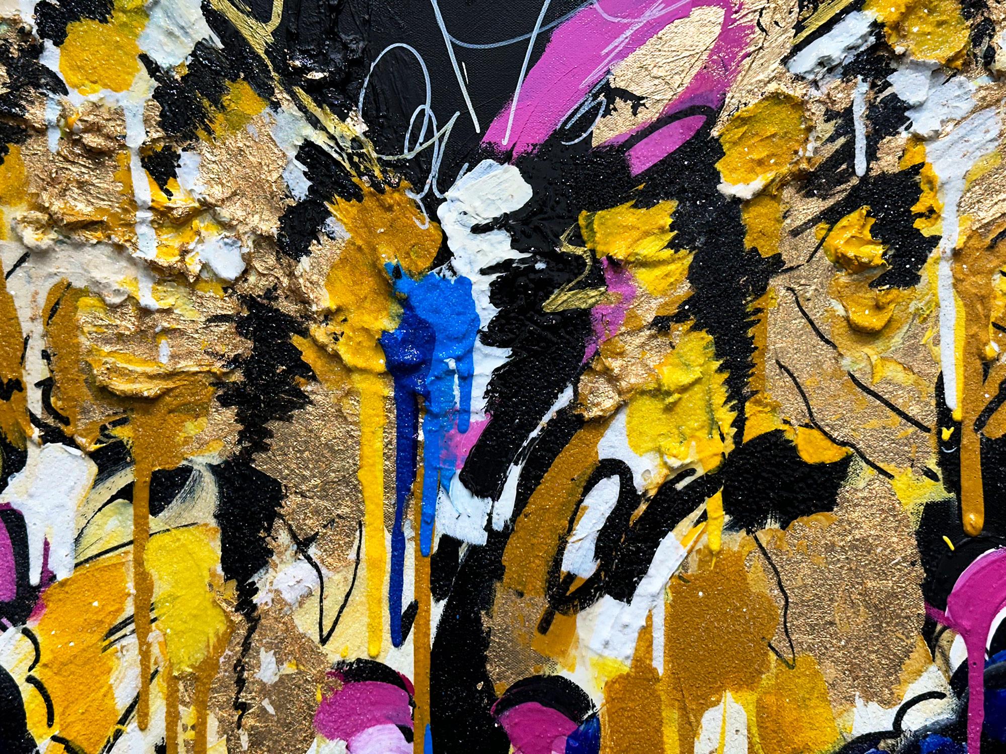 « Look at the Stars, Look at How They Shine for You », peinture de papillons sur toile en vente 2