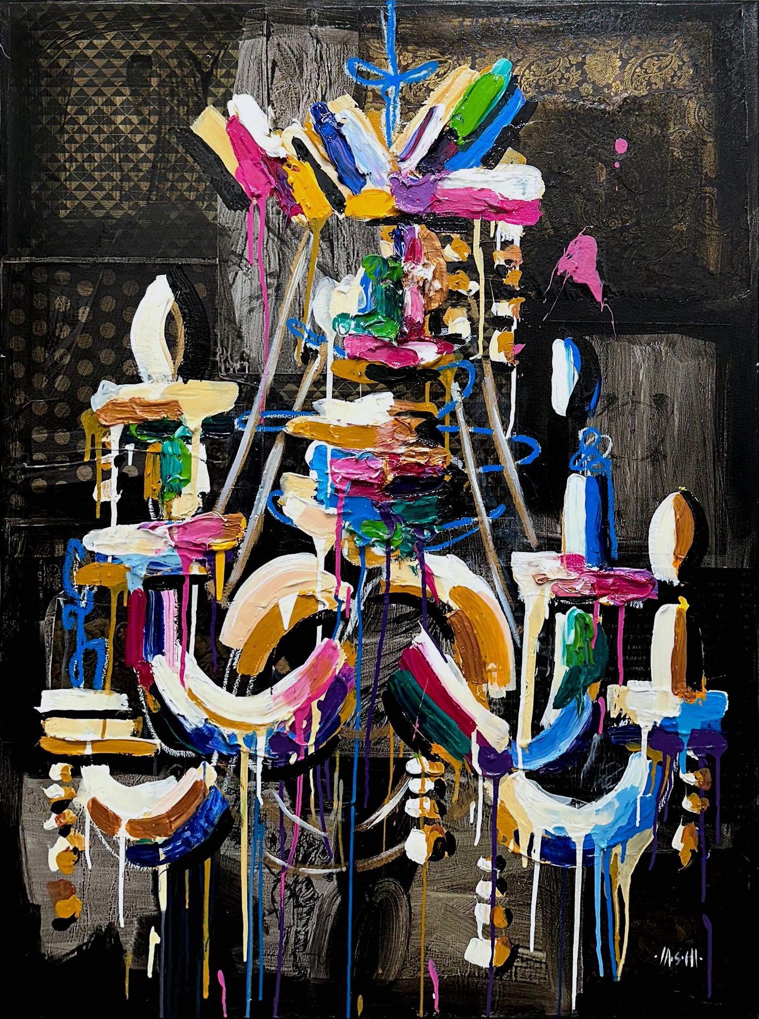 "Tomarse el Tiempo para Disfrutar de los Momentos" Pintura Abstracta de Araña sobre Lienzo