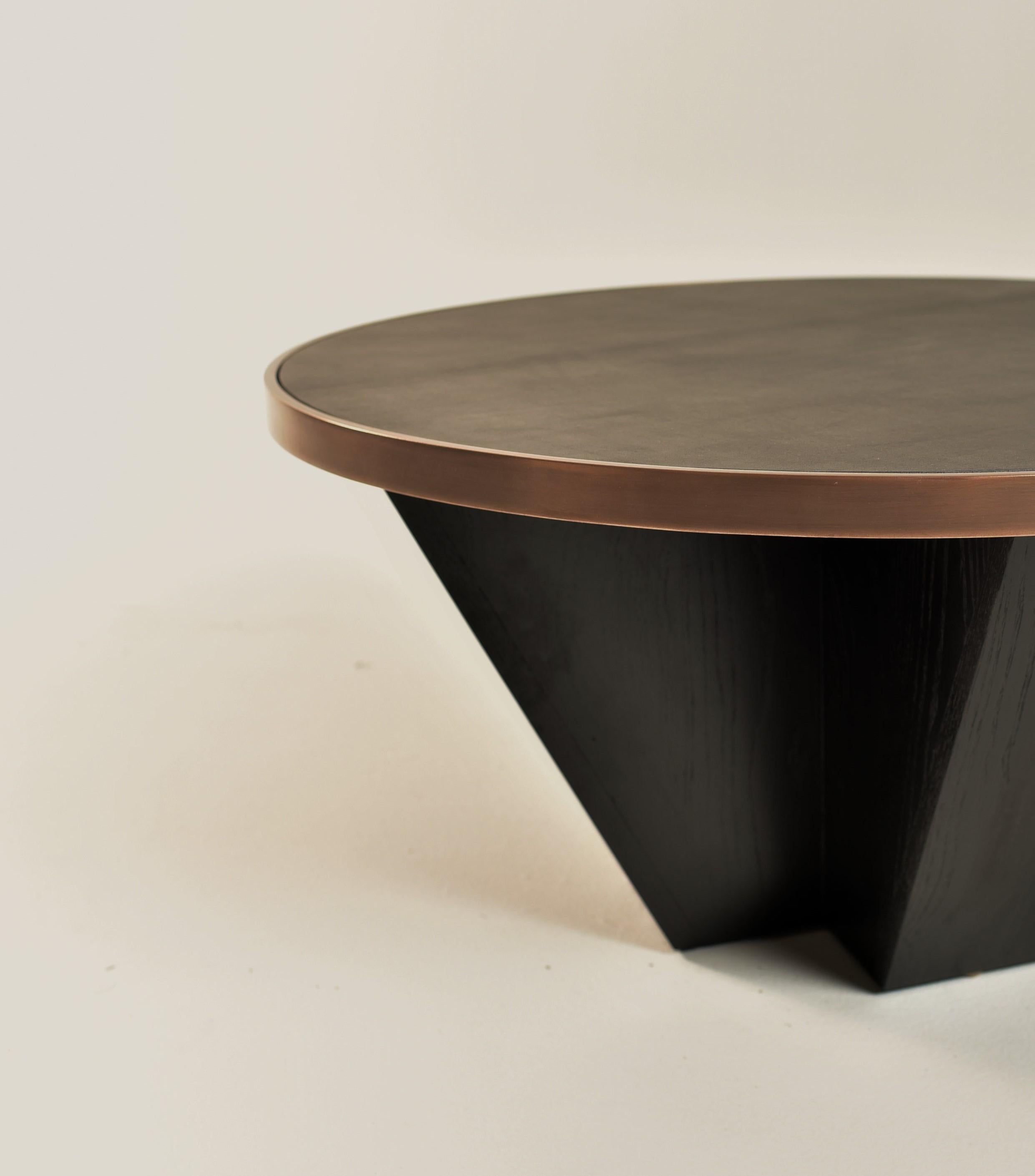 Modern Ash and Brass Venus Coffee Table by Jason Mizrahi