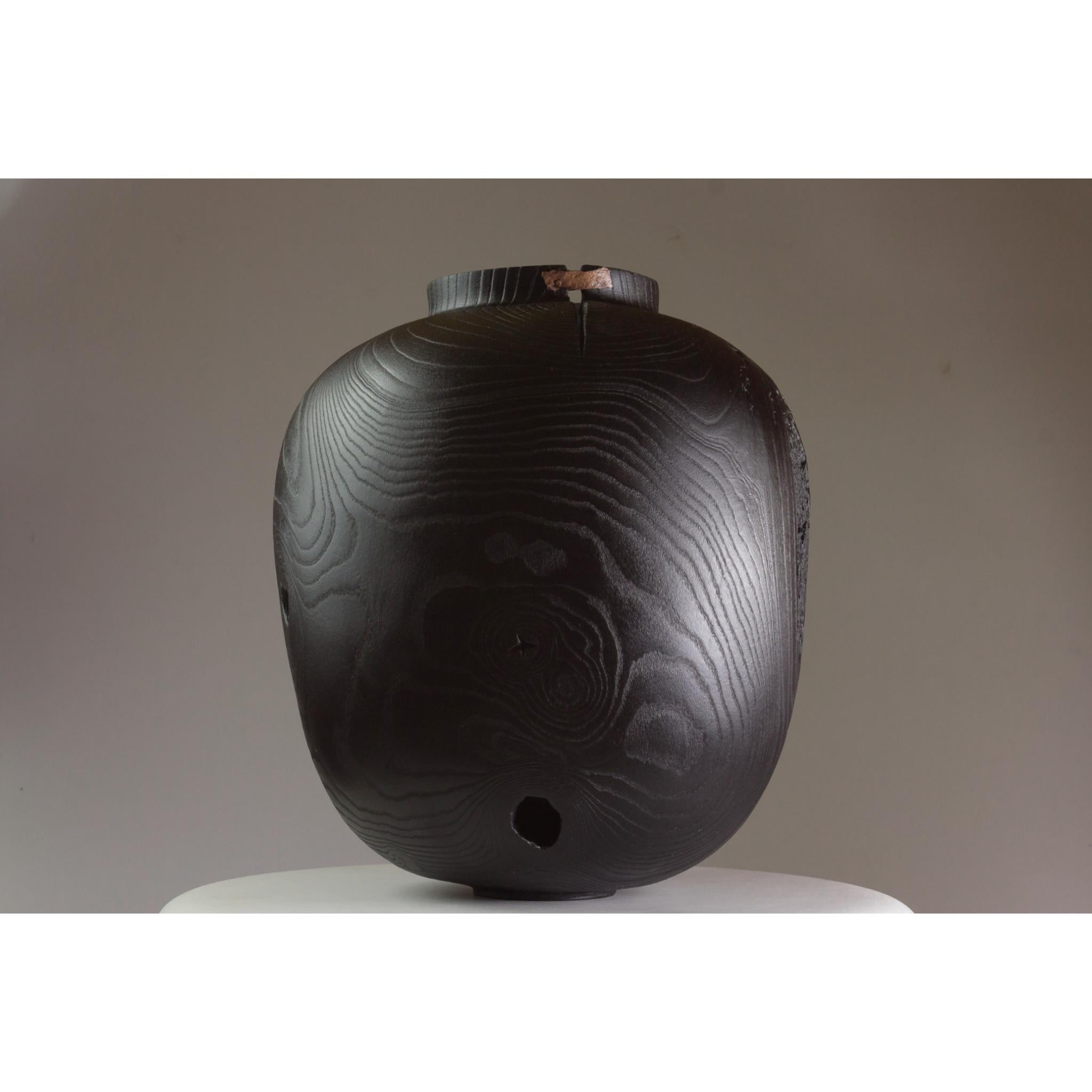 Russian Ash and Copper Vase by Vlad Droz For Sale