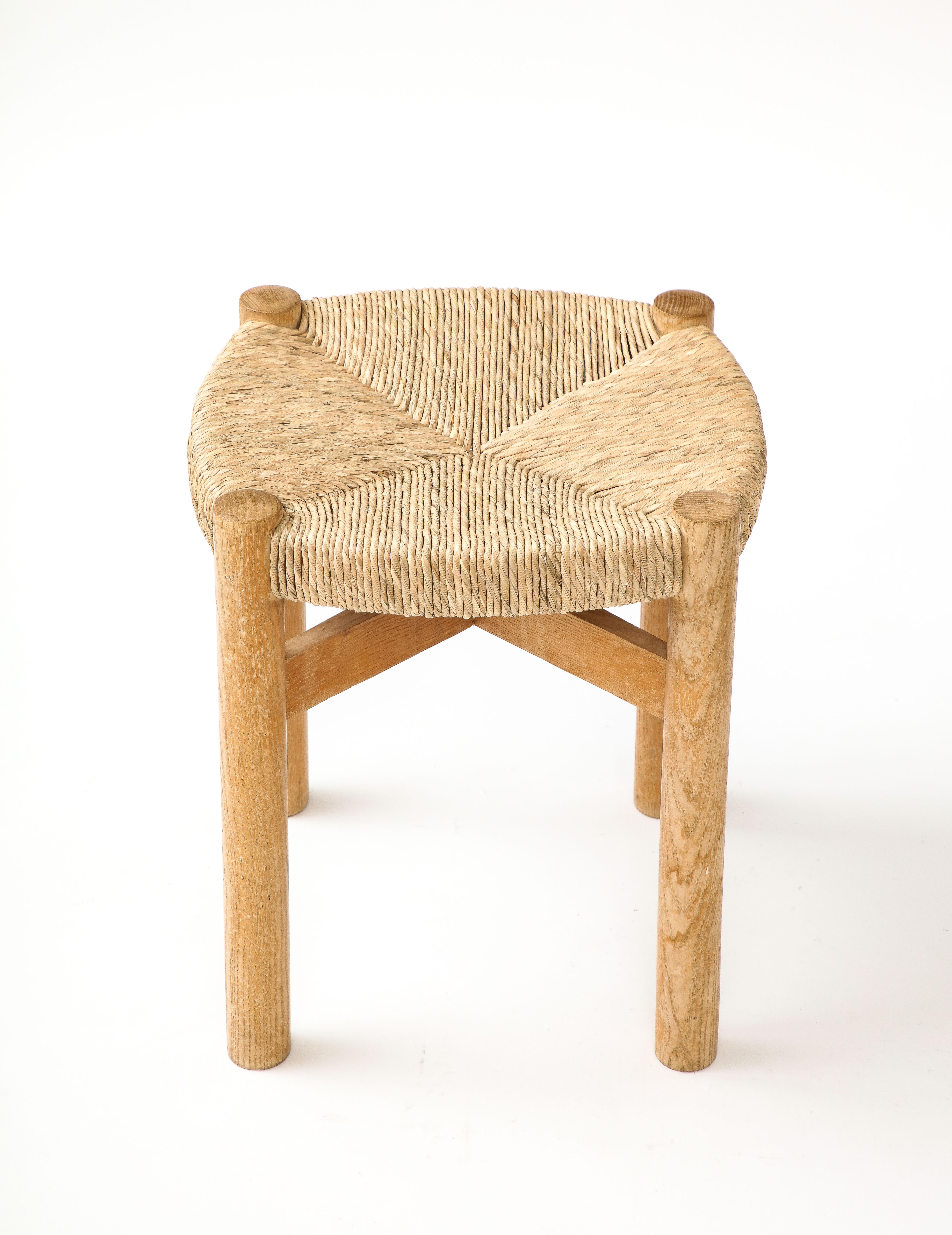 Woven Ash and Cord Stool by Charlotte Perriand, France, c. 1960 For Sale