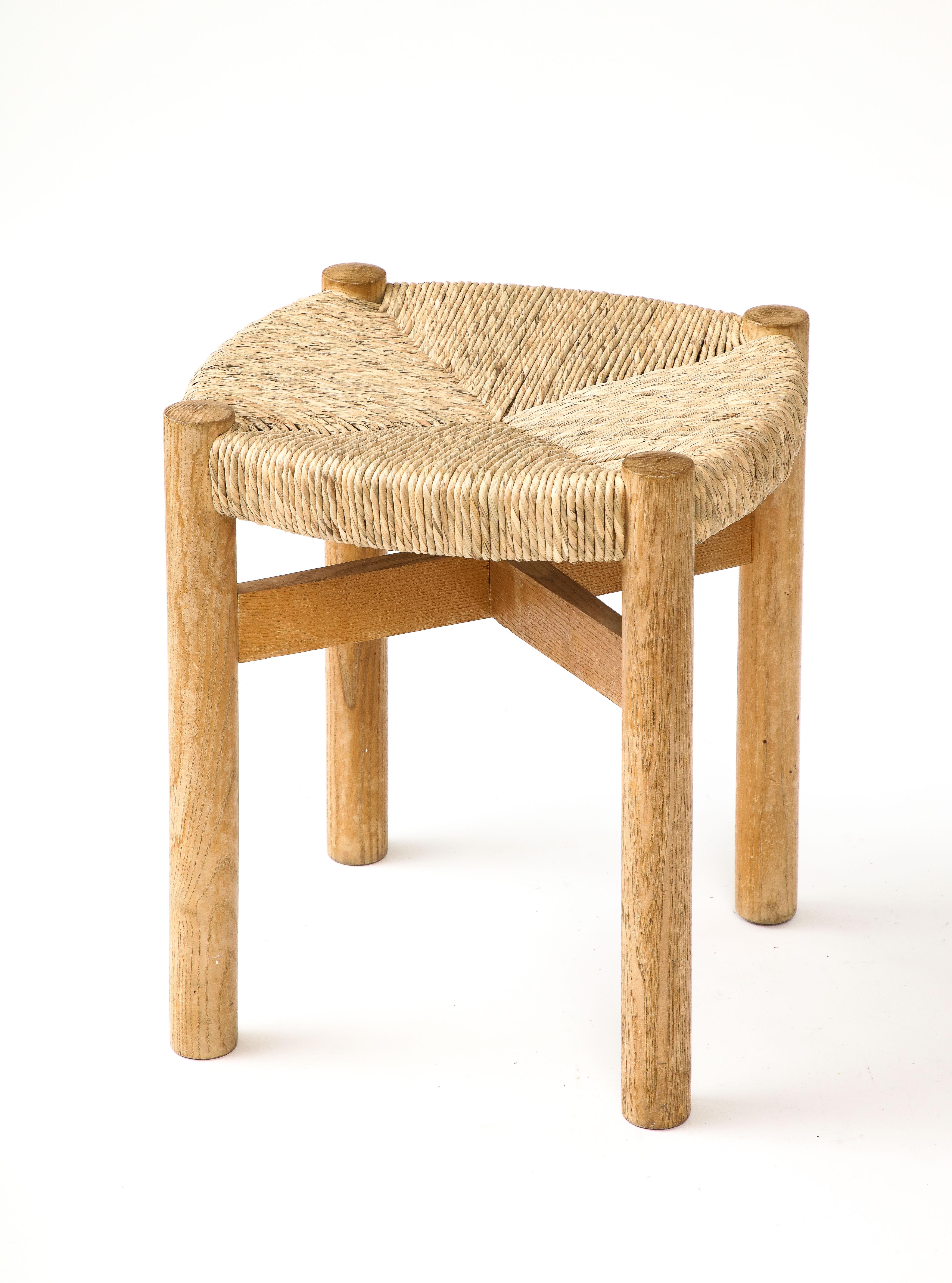 Ash and Cord Stool by Charlotte Perriand, France, c. 1960 For Sale 1