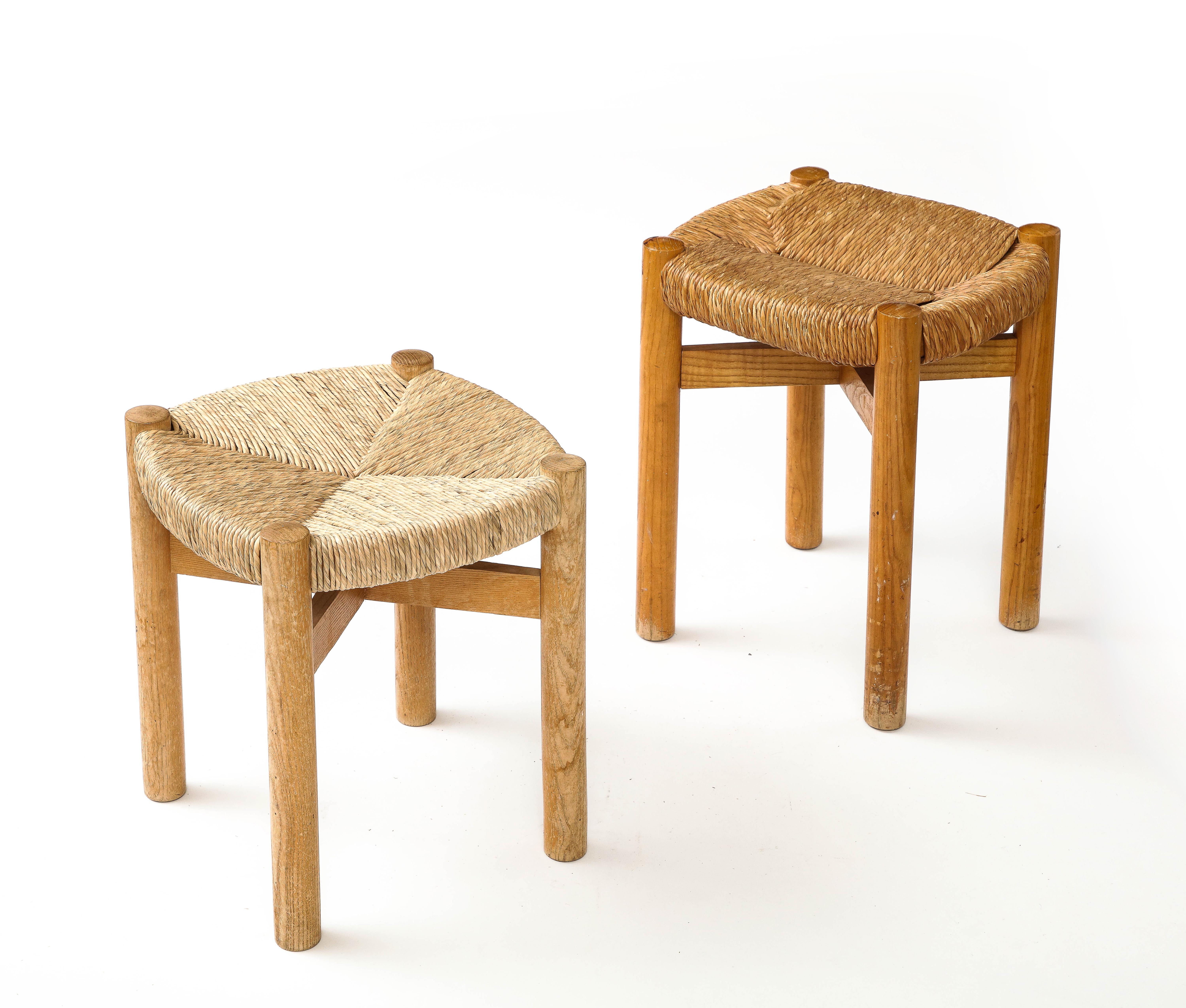 Ash and Cord Stool by Charlotte Perriand, France, c. 1960 For Sale 2