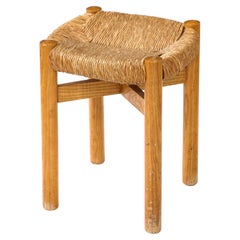 Ash and Cord  Stool by Charlotte Perriand, France, c. 1960