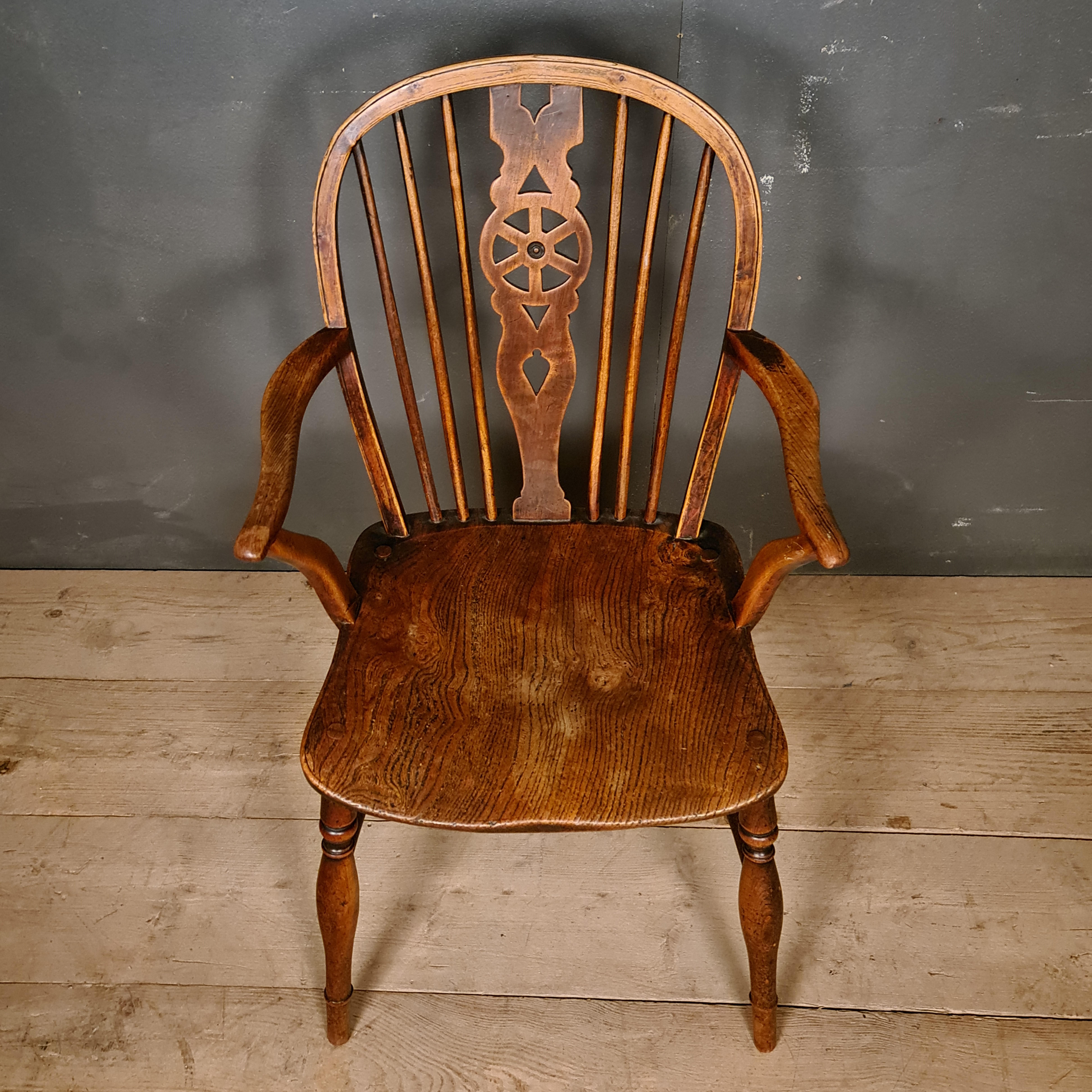 Windsor-Stuhl aus Esche und Ulme (Viktorianisch)