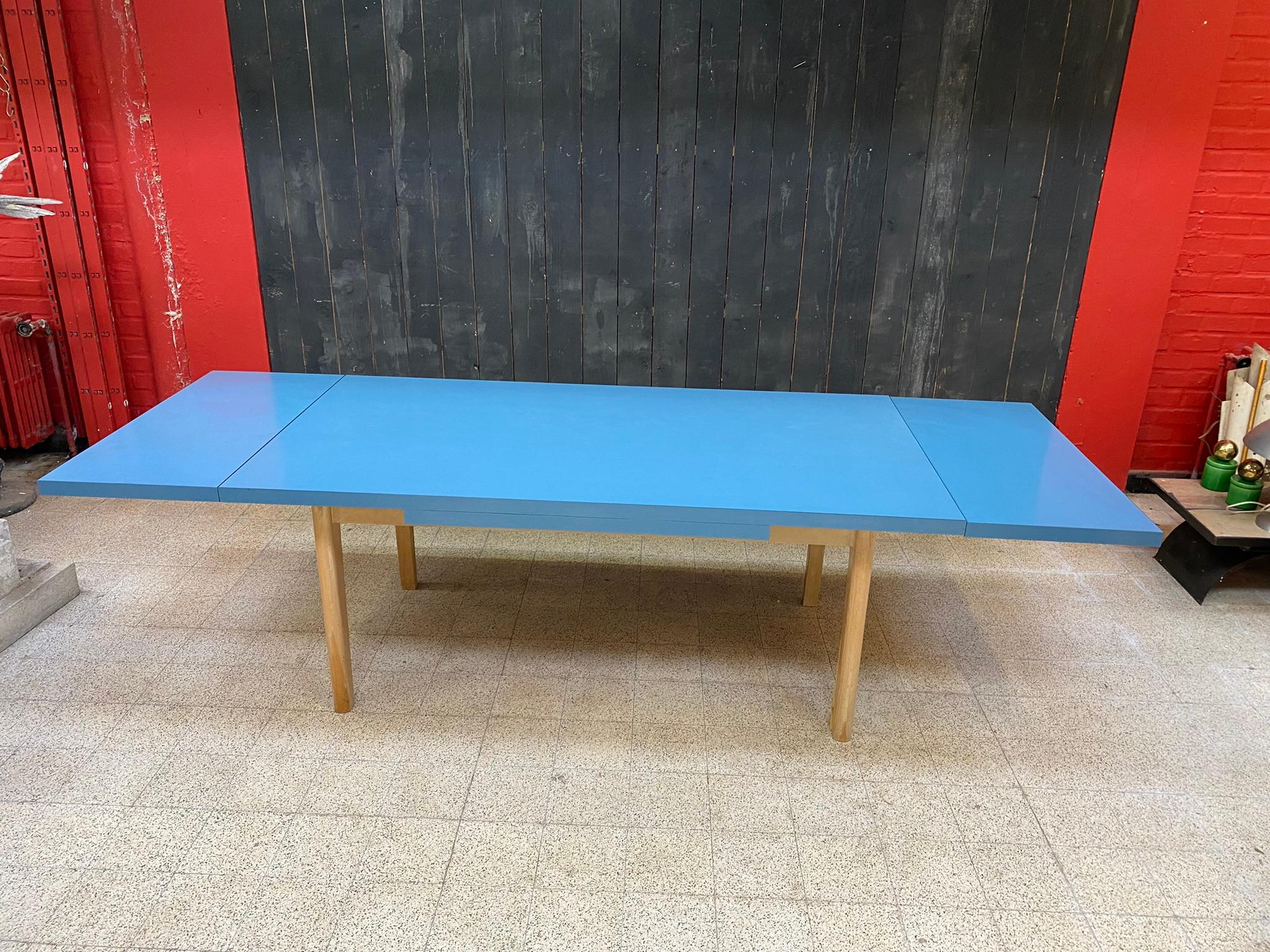 French Ash and Laminate Table Reconstruction Period, circa 1950 For Sale