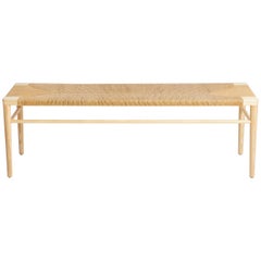 44" Ash and Natural Rush Bench by Smilow Furniture