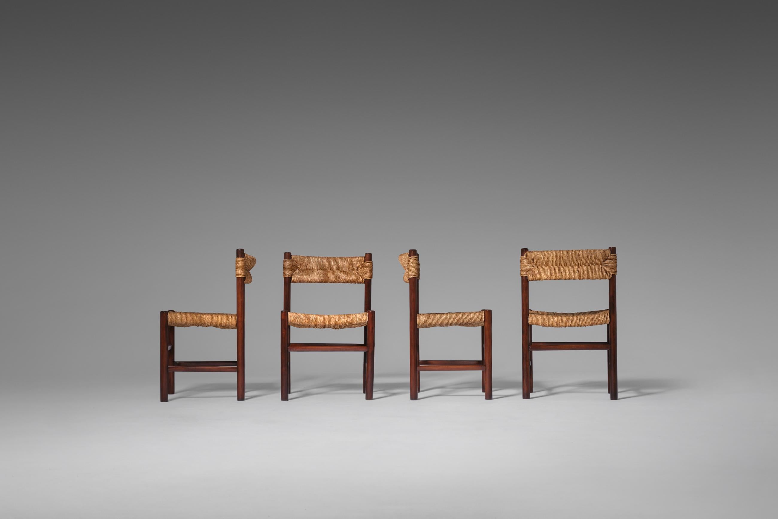 Mid-Century Modern Ash and Rush ‘Dordogne’ Dining Chairs, France, 1960’s