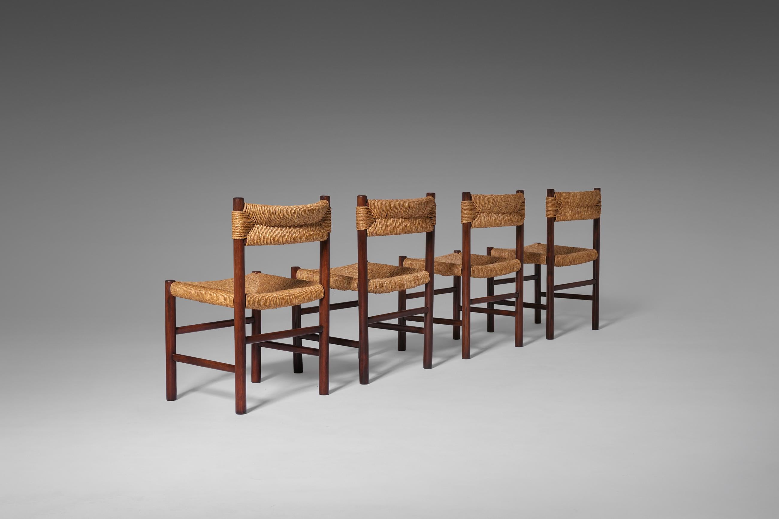 French Ash and Rush ‘Dordogne’ Dining Chairs, France, 1960’s
