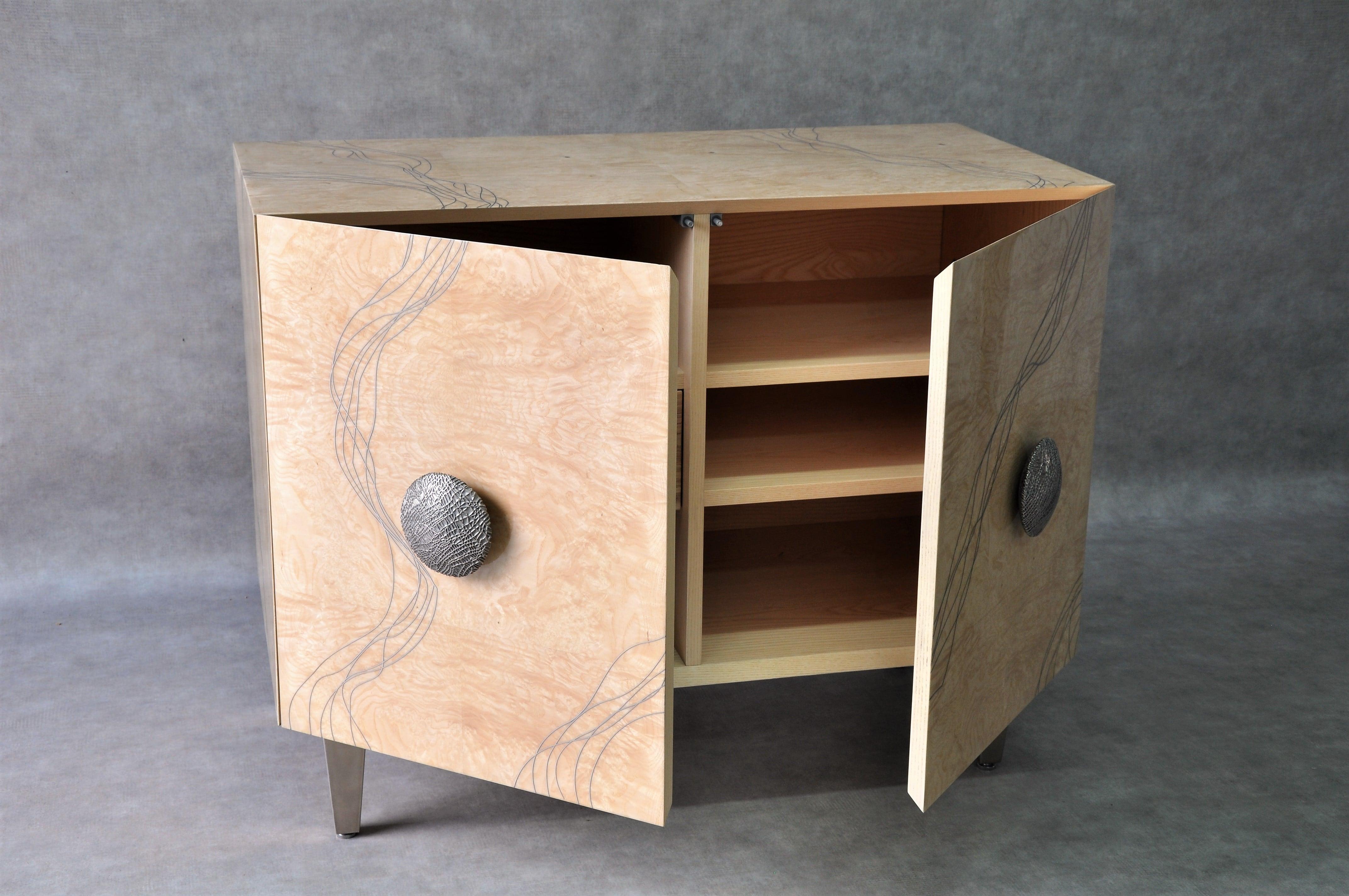French Ash and Titanium Sideboard 