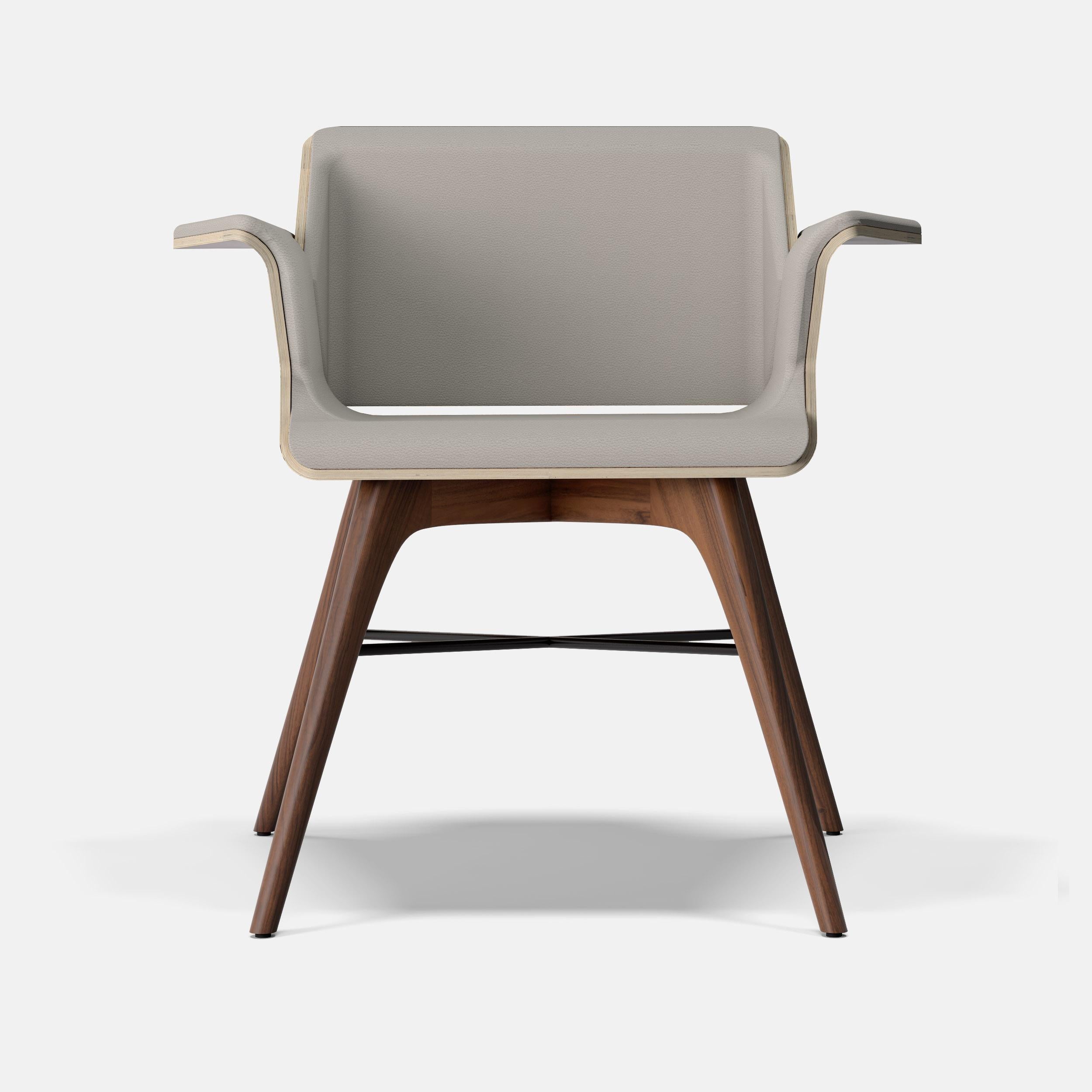 Organic Modern Ash and Walnut Contemporary Chair by Alexandre Caldas