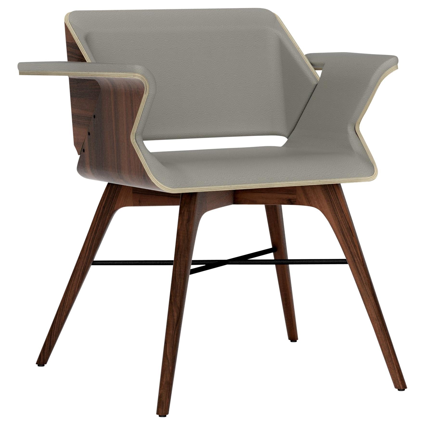 Ash and Walnut Contemporary Chair by Alexandre Caldas