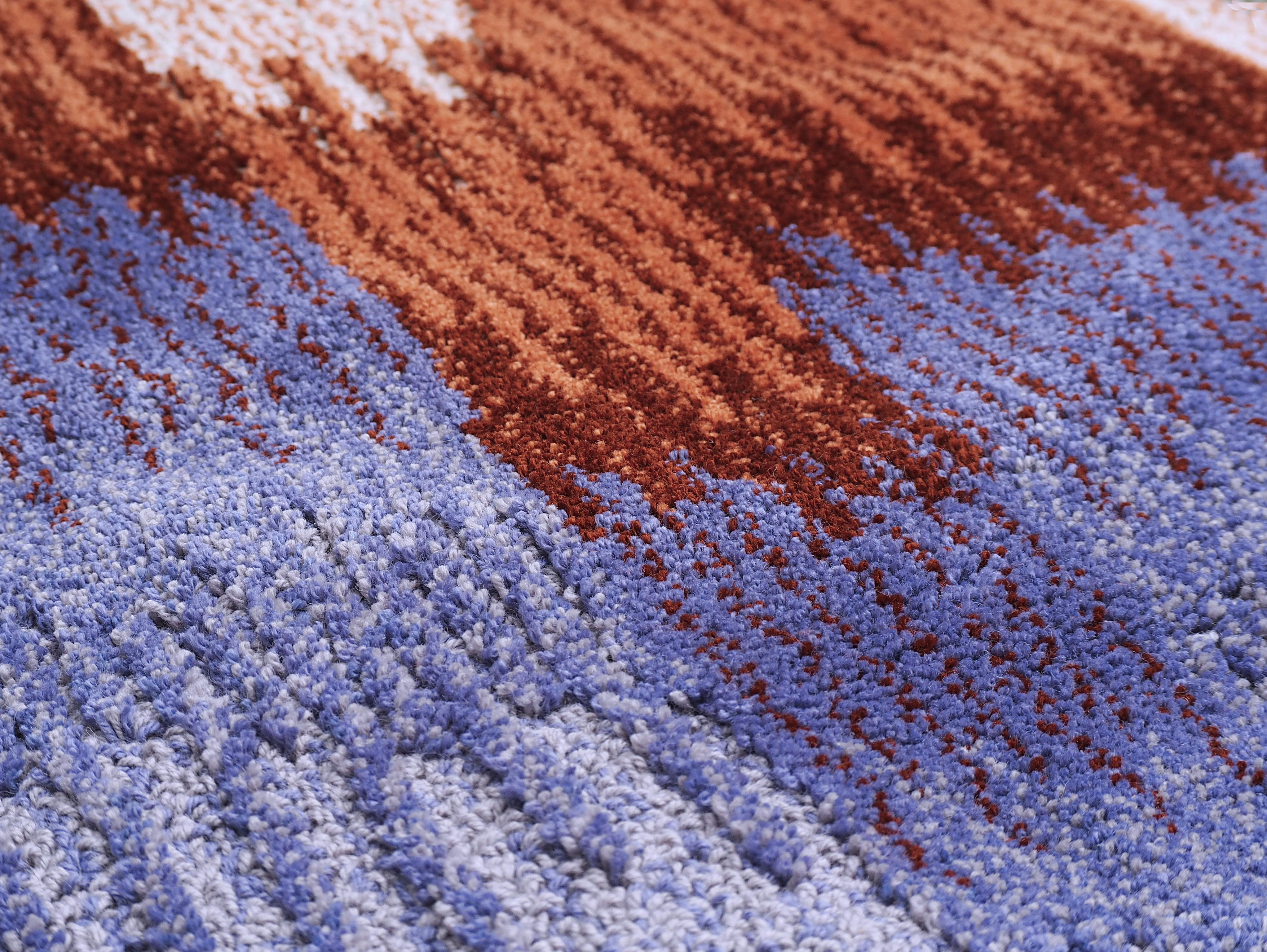 Epoca Due-Teppich aus Eiche in Bordeaux von Alissa + Nienke  (Handgefertigt) im Angebot