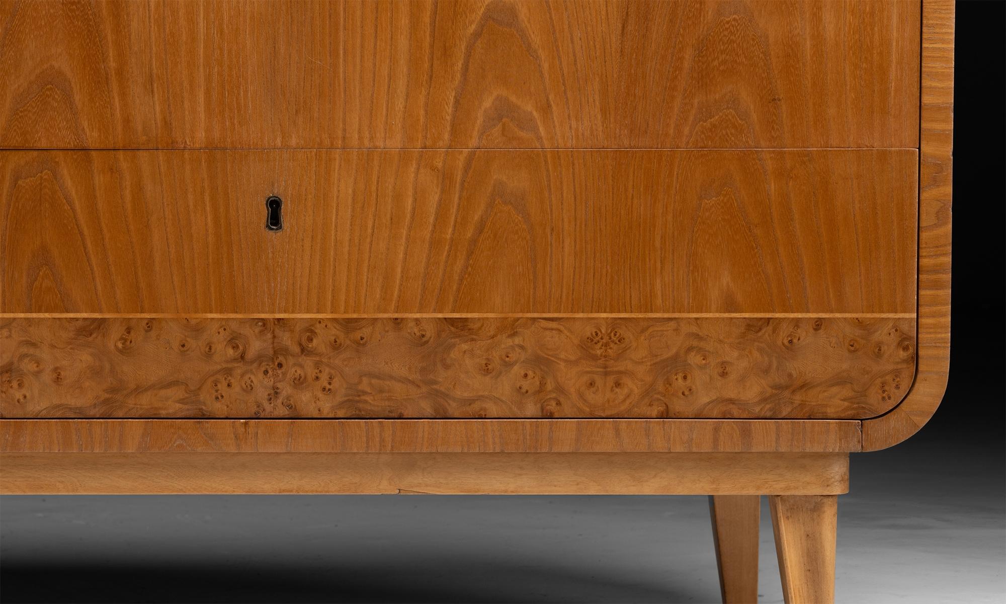 Modern Ash & Burr Cabinet, England circa 1950