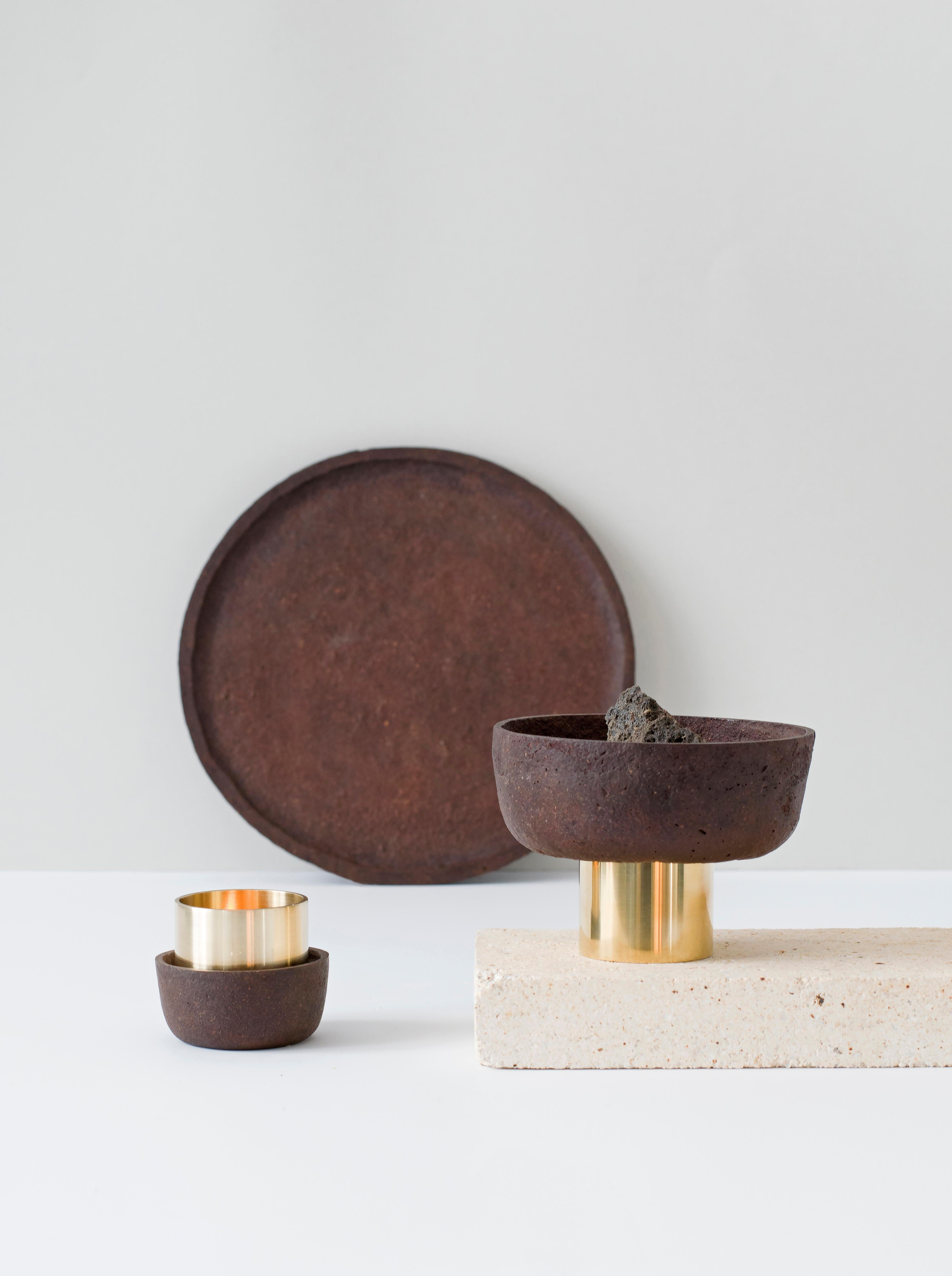 Post-Modern Ash Pedestal Bowl by Evelina Kudabaite Studio